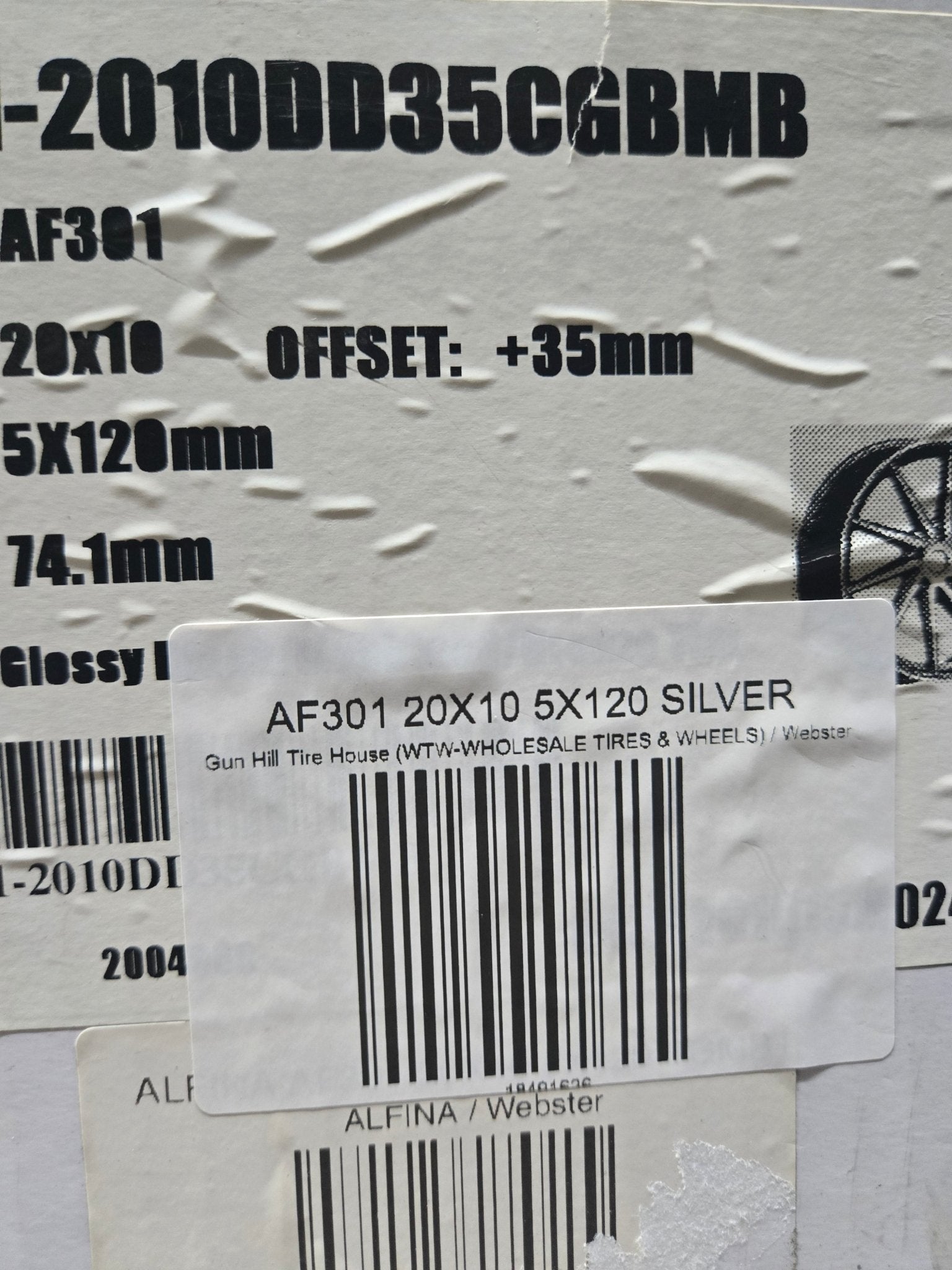 AF301 20X10 5X120 SILVER - Gun Hill Tire House (WTW - WHOLESALE TIRES & WHEELS)