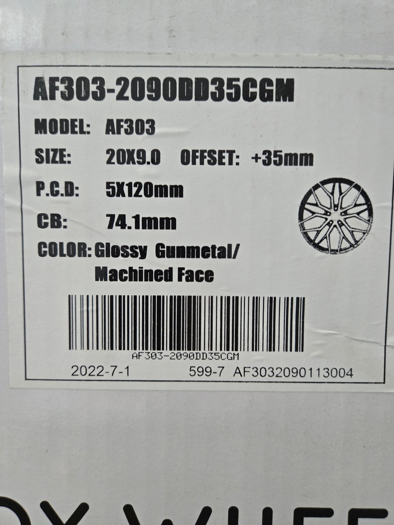 ALFINA AF303 20X9 5X120 GLOSS GUN METAL MACHINED FACE - Gun Hill Tire House (WTW - WHOLESALE TIRES & WHEELS)