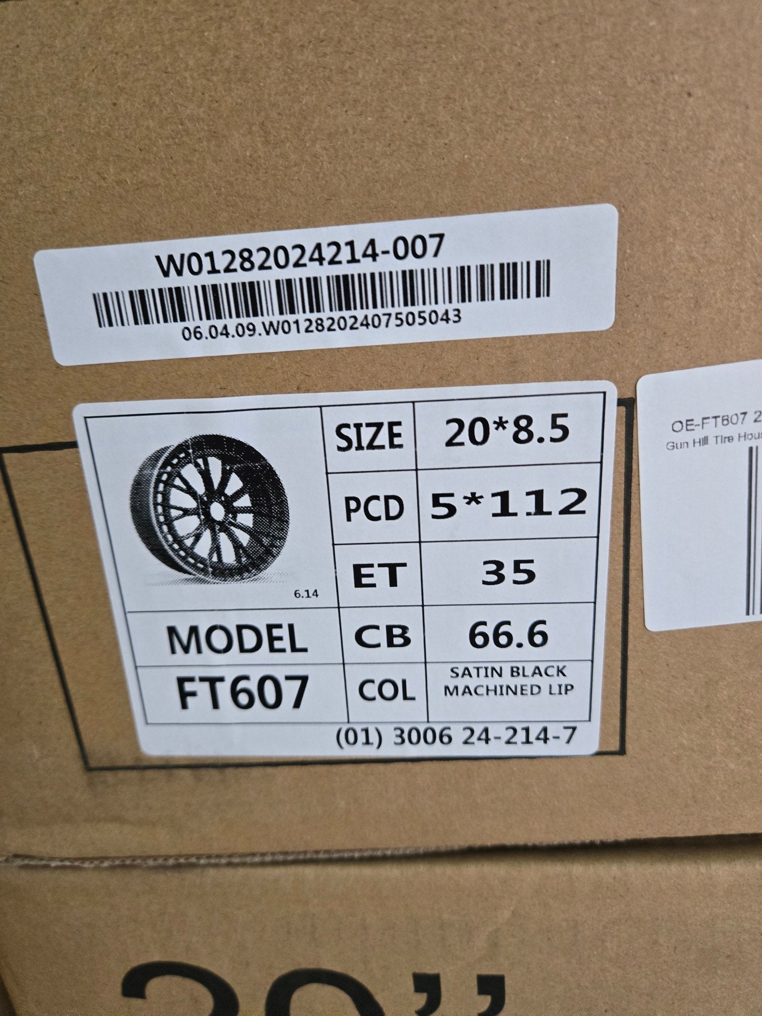 OE - FT607 20X8.5 5X112 BLACK MACHINED FACE - Gun Hill Tire House (WTW - WHOLESALE TIRES & WHEELS)