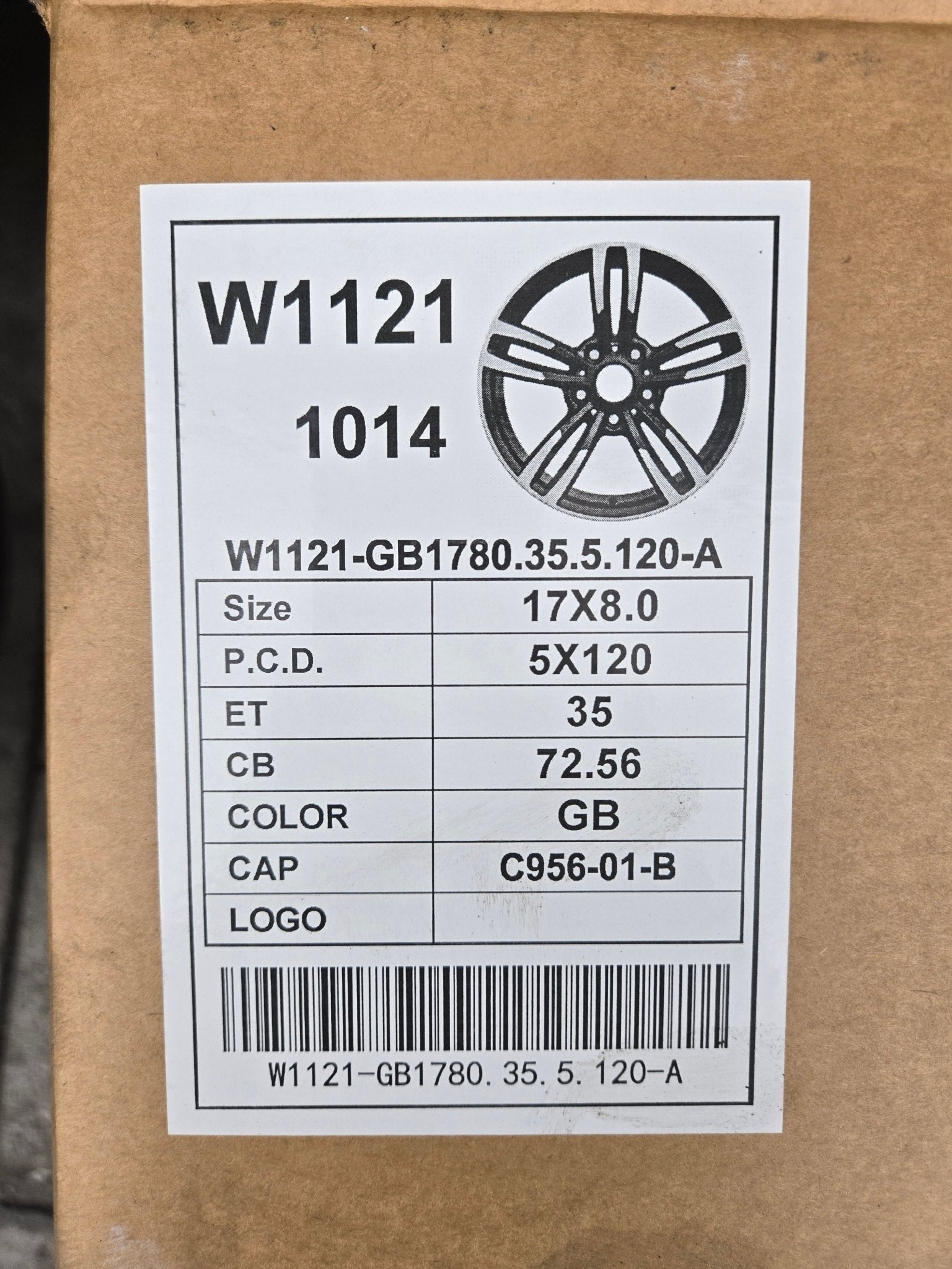 W1121 17X8.0 5X120 GLOSS BLACK - Gun Hill Tire House (WTW - WHOLESALE TIRES & WHEELS)