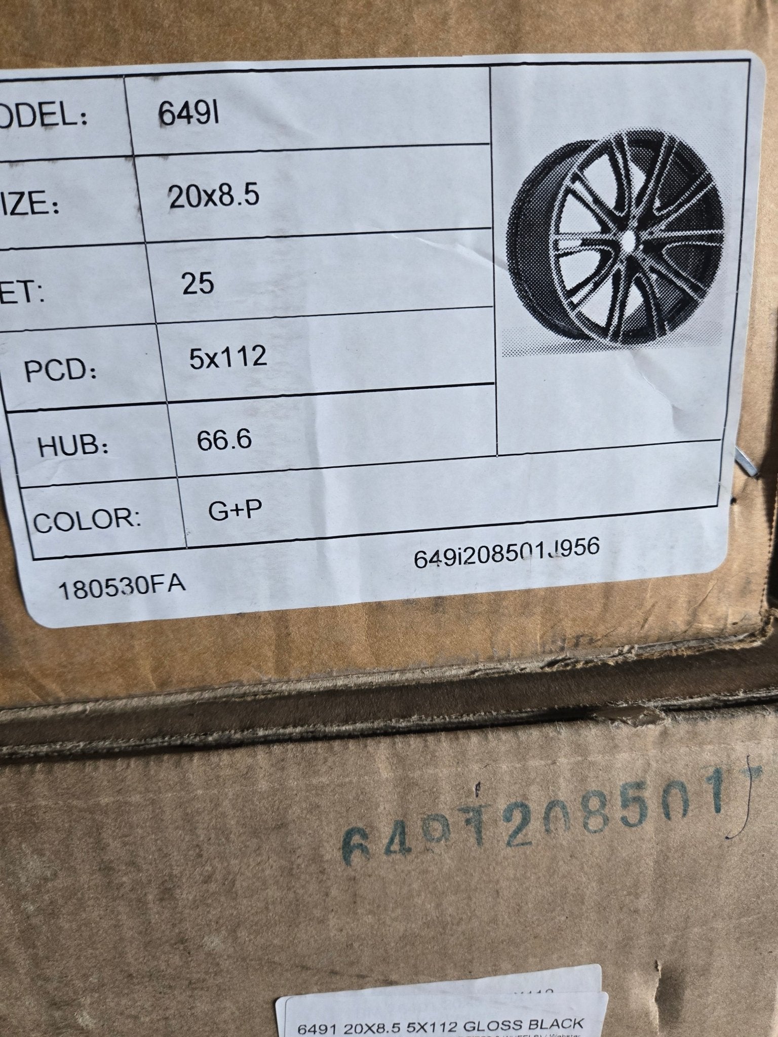 6491 20X8.5 5X112 GLOSS BLACK - Gun Hill Tire House (WTW - WHOLESALE TIRES & WHEELS)