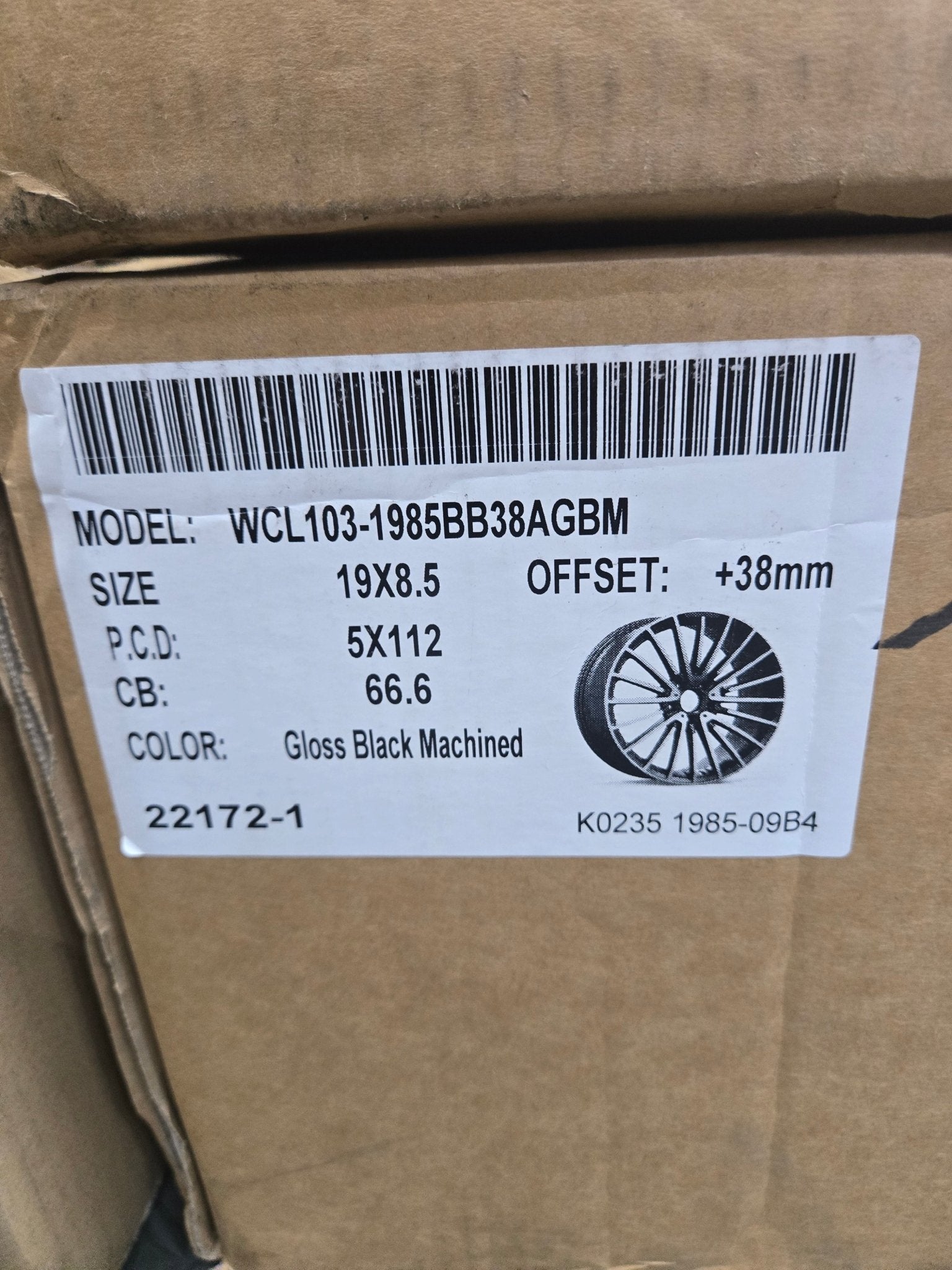 0235 WHEELS 19X8.5 5X112 PIANO BLACK MACHINED - Gun Hill Tire House (WTW - WHOLESALE TIRES & WHEELS)