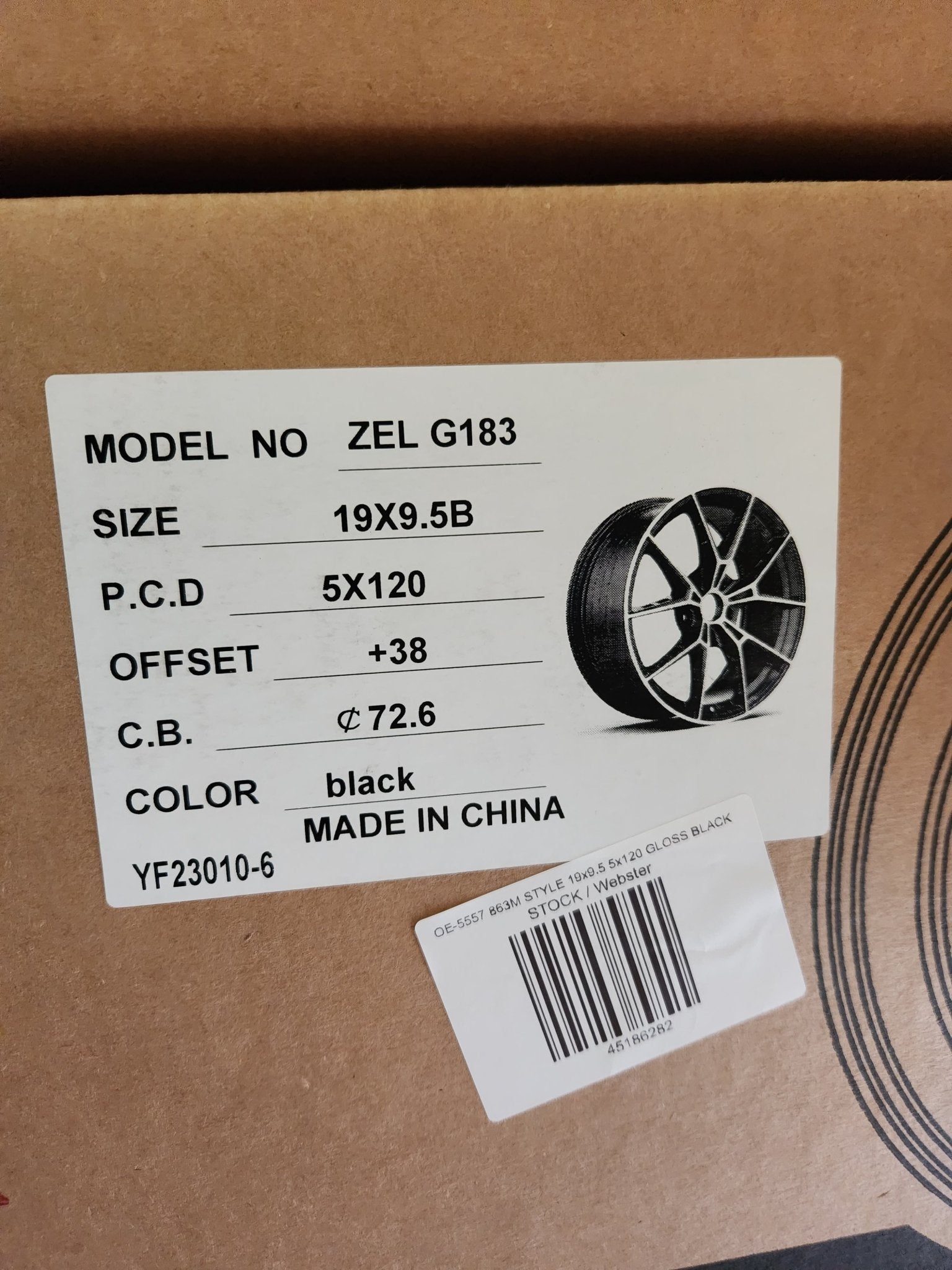 OE - 5557 863M STYLE 19x9.5 5x120 GLOSS BLACK - Gun Hill Tire House (WTW - WHOLESALE TIRES & WHEELS)