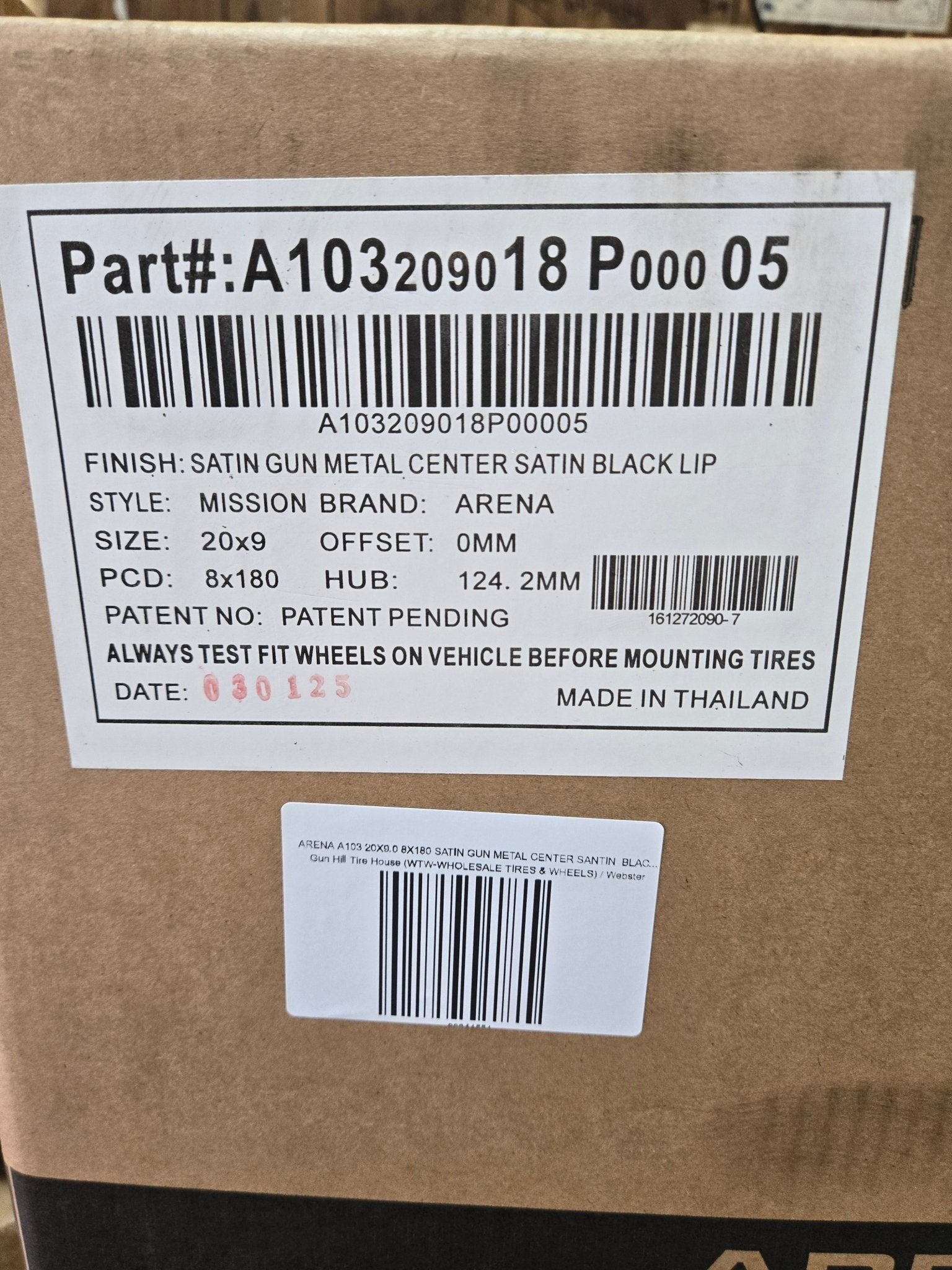 ARENA A103 MISSION 20X9.0 8X180 SATIN GUN METAL CENTER SANTIN BLACK LIP - Gun Hill Tire House (WTW - WHOLESALE TIRES & WHEELS)