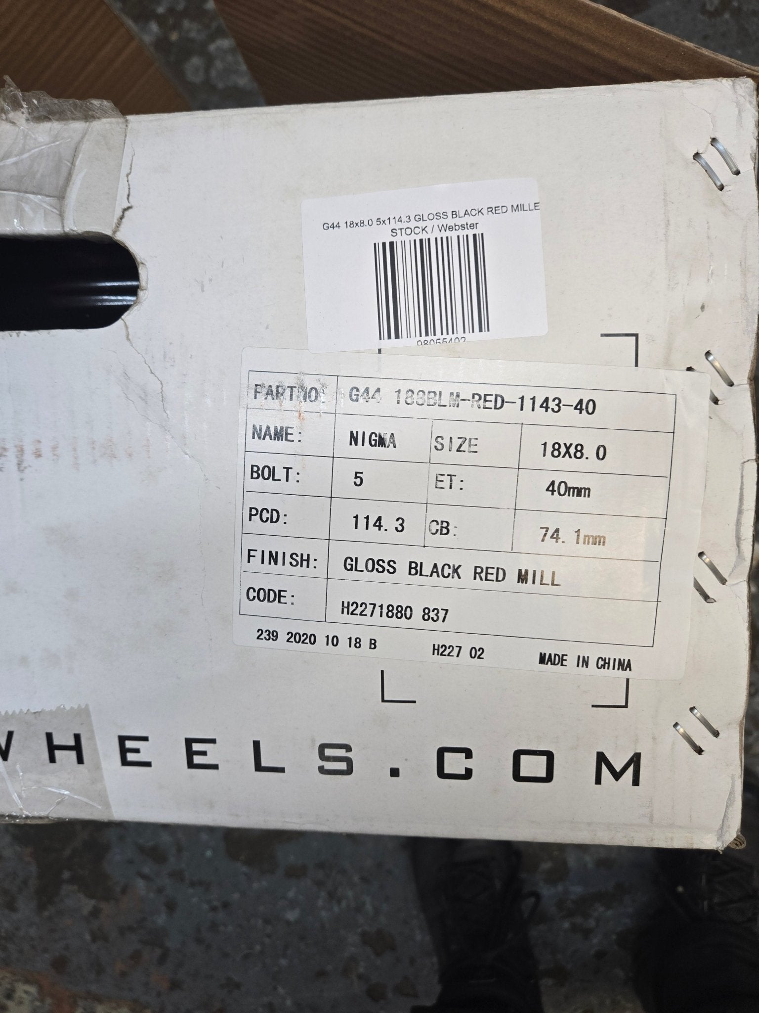 G44 18x8.0 5x114.3 GLOSS BLACK RED MILLED - Gun Hill Tire House (WTW - WHOLESALE TIRES & WHEELS)