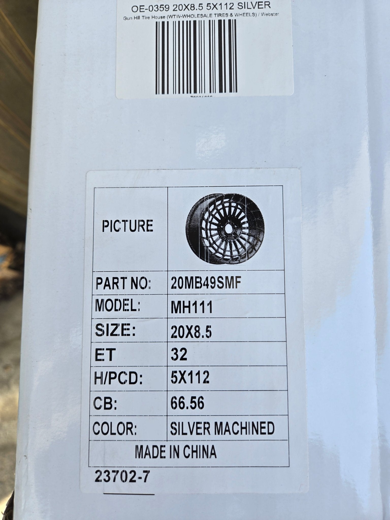 OE - 0359 20X8.5 5X112 SILVER - Gun Hill Tire House (WTW - WHOLESALE TIRES & WHEELS)