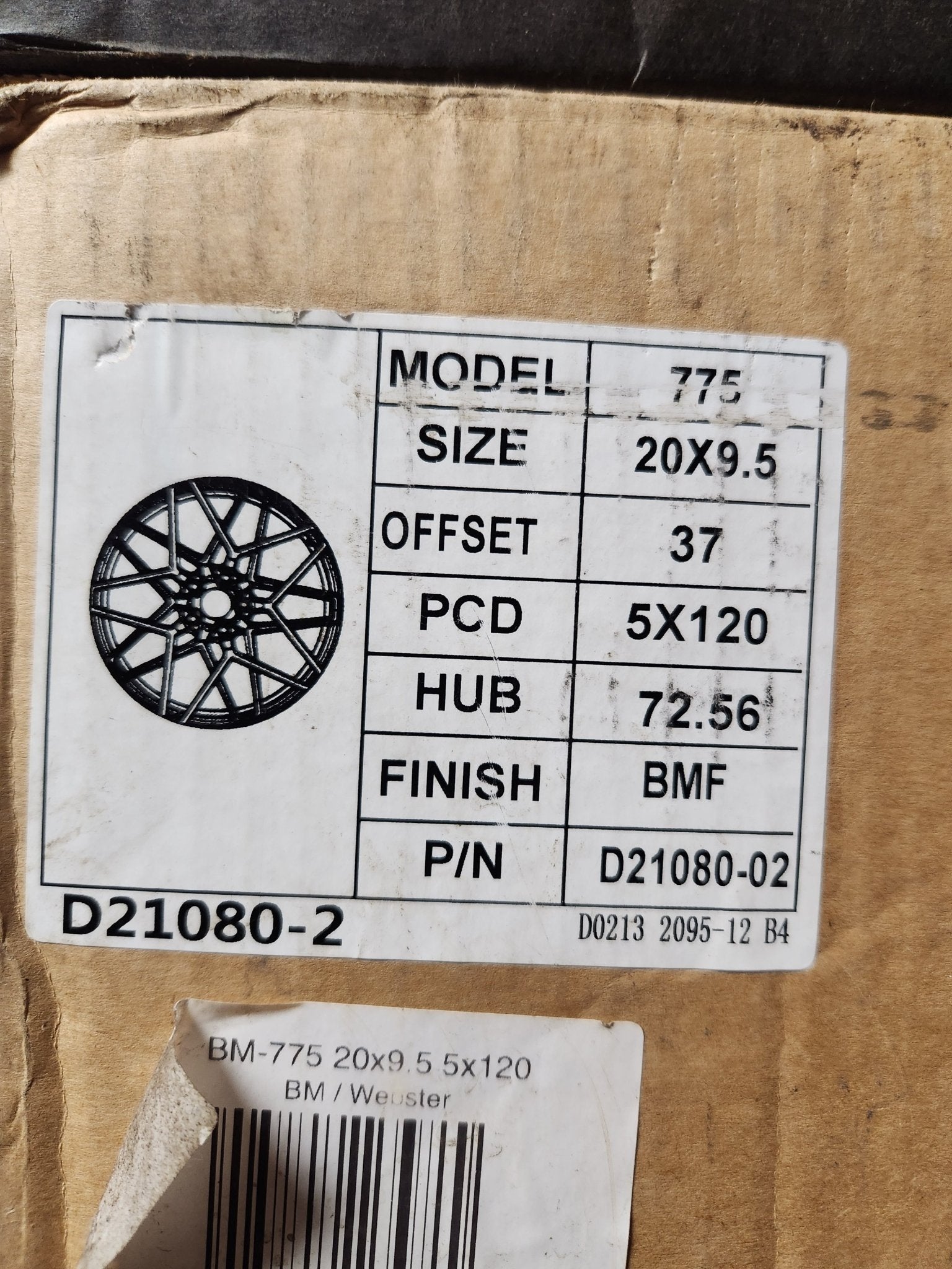 775 WHEELS 20x9.5 5x120 GLOSS BLACK MACHINE FACE - Gun Hill Tire House (WTW - WHOLESALE TIRES & WHEELS)