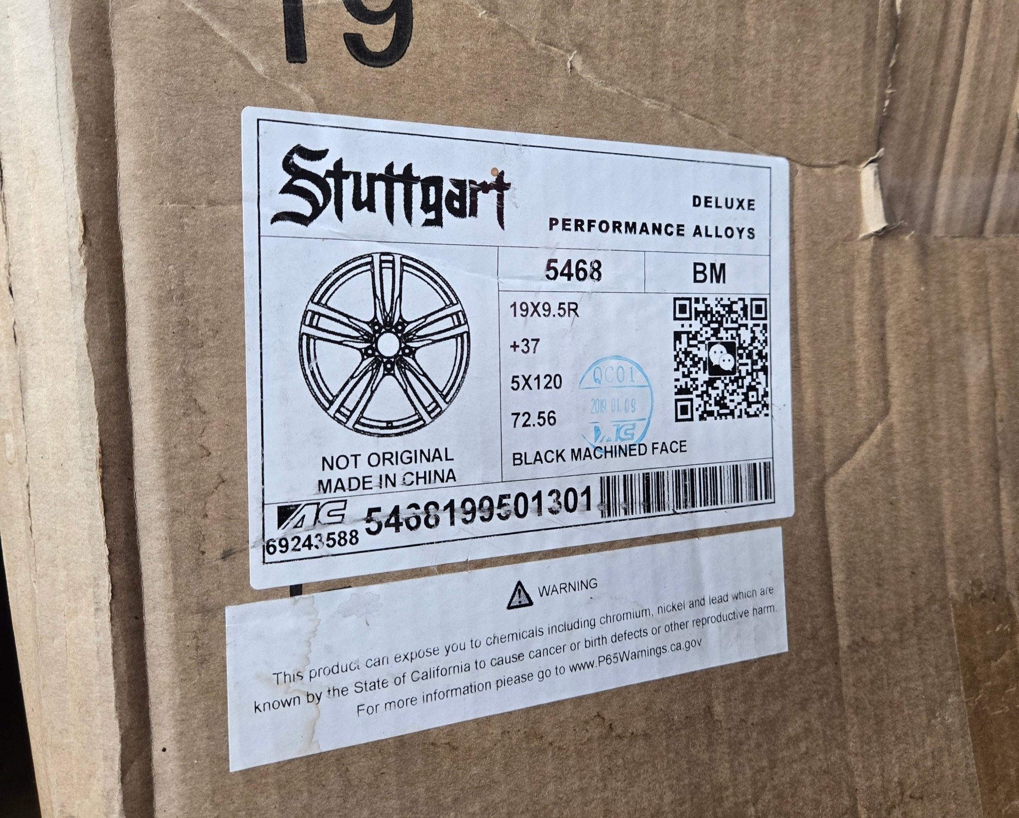 5468 19x9.5 5x120 BLACK MACHINED FACE - Gun Hill Tire House (WTW - WHOLESALE TIRES & WHEELS)