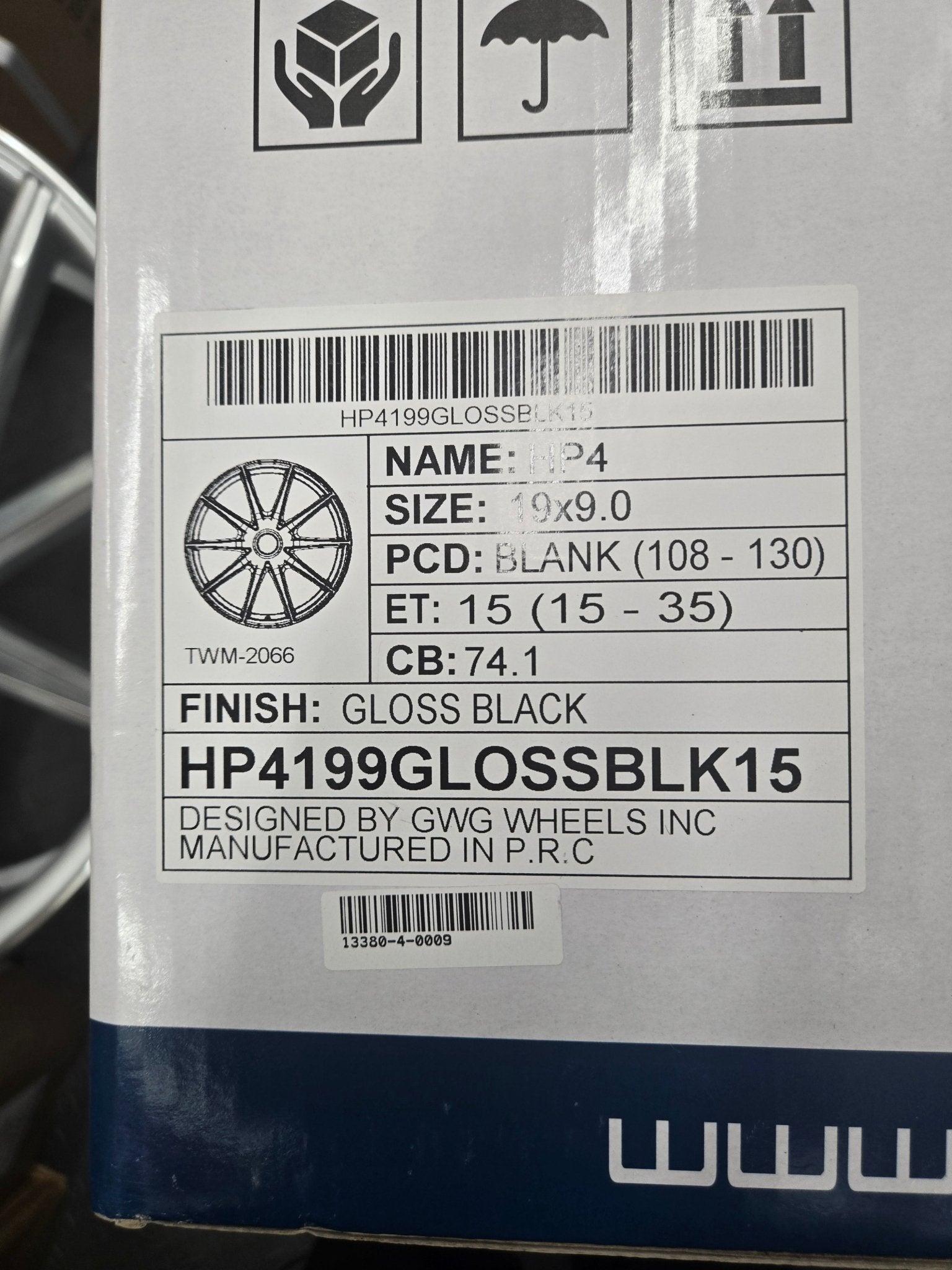 GWG HP4 19X9.0 BLANK GLOSS BLACK - Gun Hill Tire House (WTW - WHOLESALE TIRES & WHEELS)