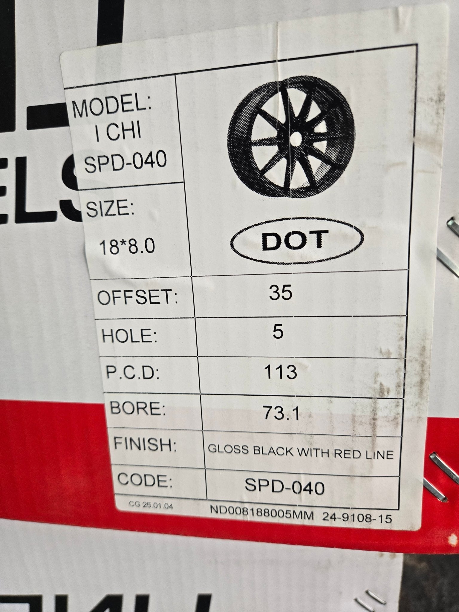 SPD - 08 18X8.0 5X114.3 PIANO BLACK RED MILLED - Gun Hill Tire House (WTW - WHOLESALE TIRES & WHEELS)