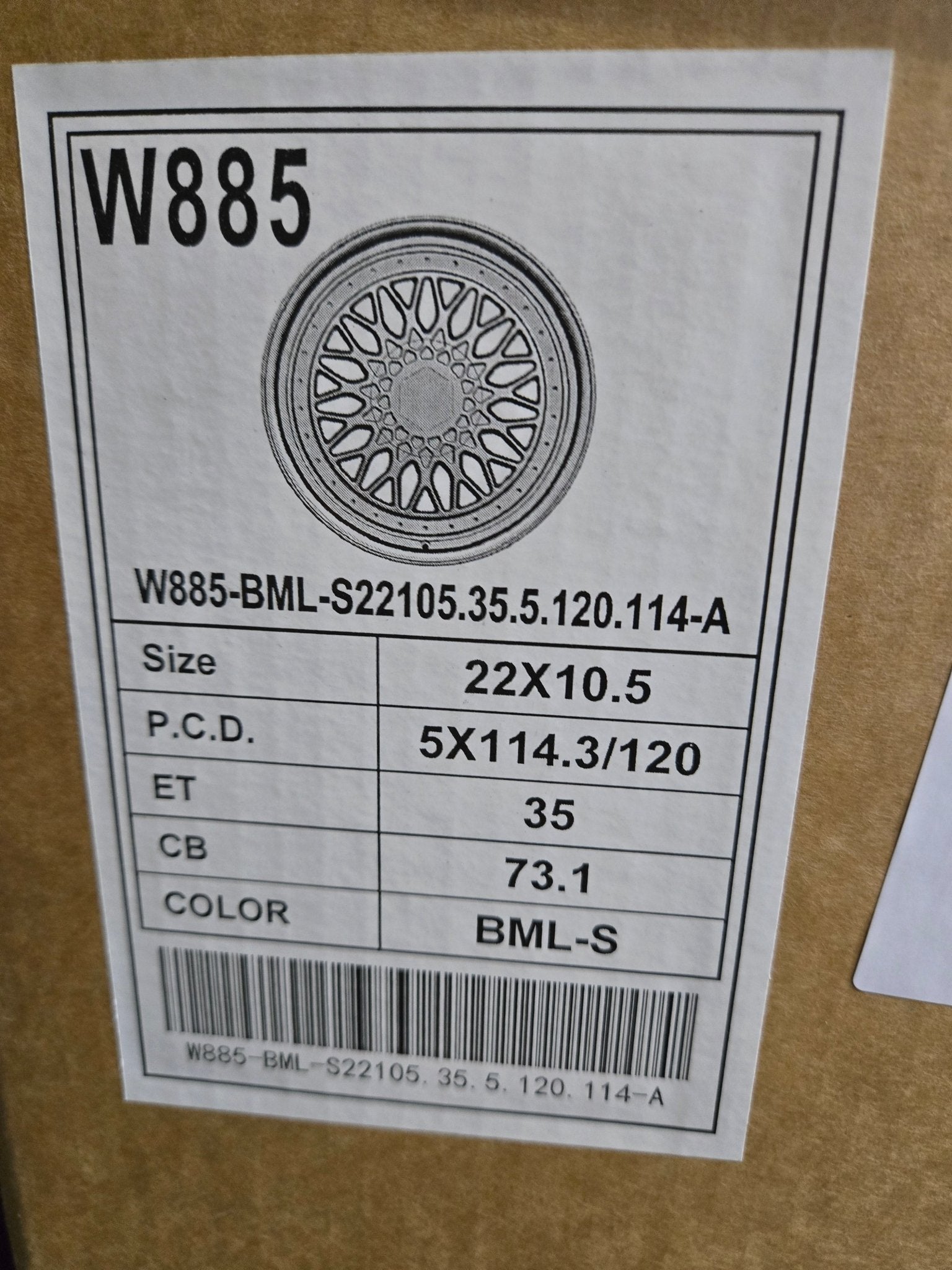 W885 22x10 5x114.3 / 5x120 BLACK MACHINE FACE - Gun Hill Tire House (WTW - WHOLESALE TIRES & WHEELS)
