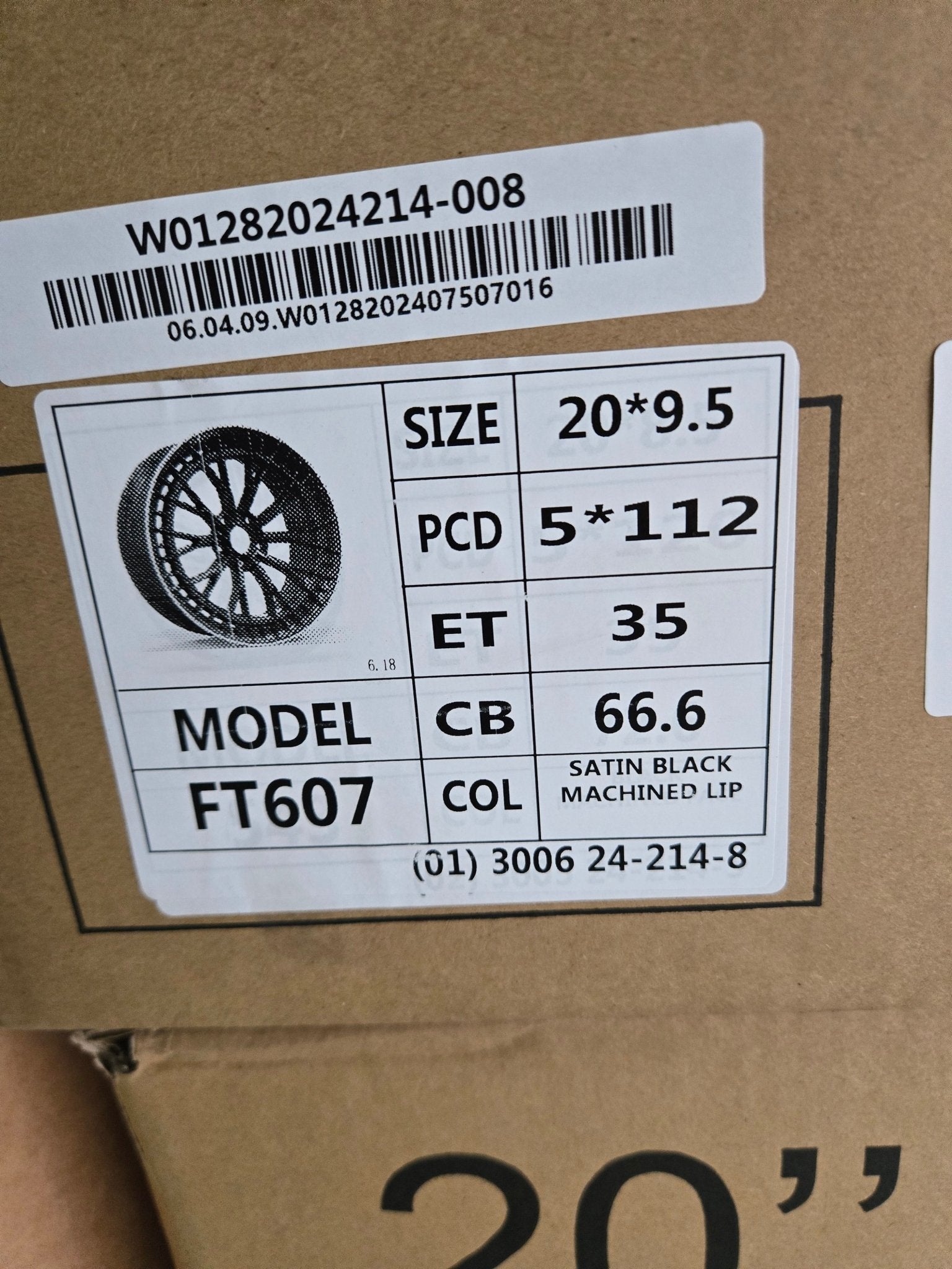 OE - FT607 20X9.5 5X112 BLACCK MACHINED FACE - Gun Hill Tire House (WTW - WHOLESALE TIRES & WHEELS)