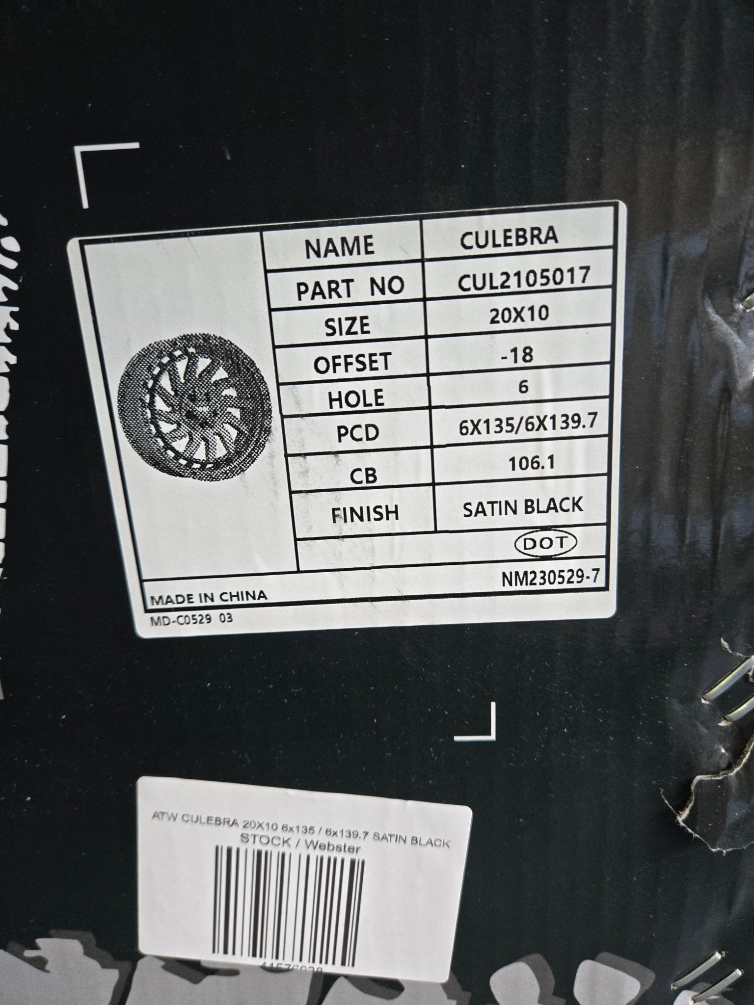 ATW CULEBRA 20X10 6x135 / 6x139.7 SATIN BLACK - Gun Hill Tire House (WTW - WHOLESALE TIRES & WHEELS)