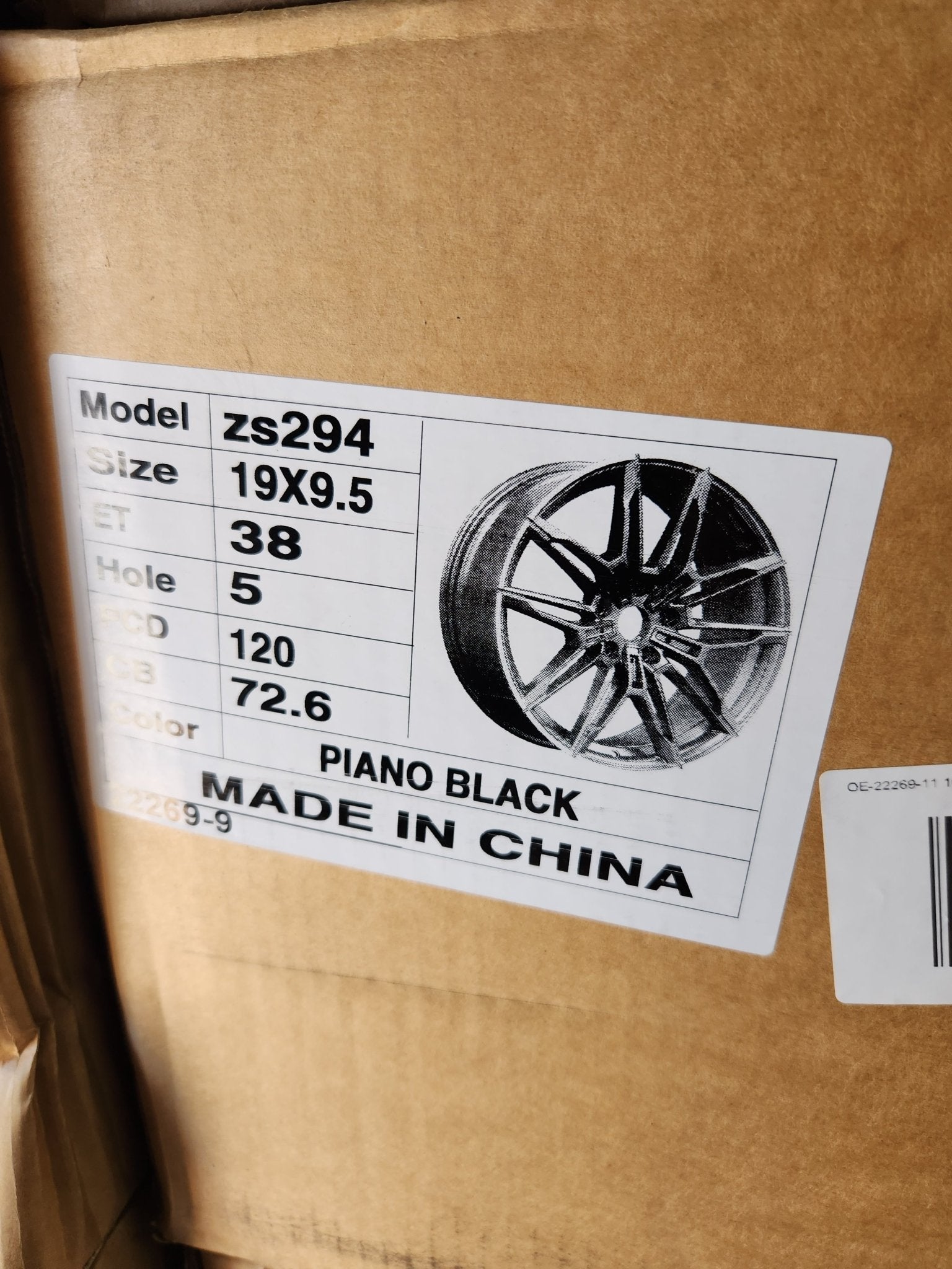 OE - 22269 - 11 1000M STYLE 19x9.5 5x120 GLOSS BLACK - Gun Hill Tire House (WTW - WHOLESALE TIRES & WHEELS)