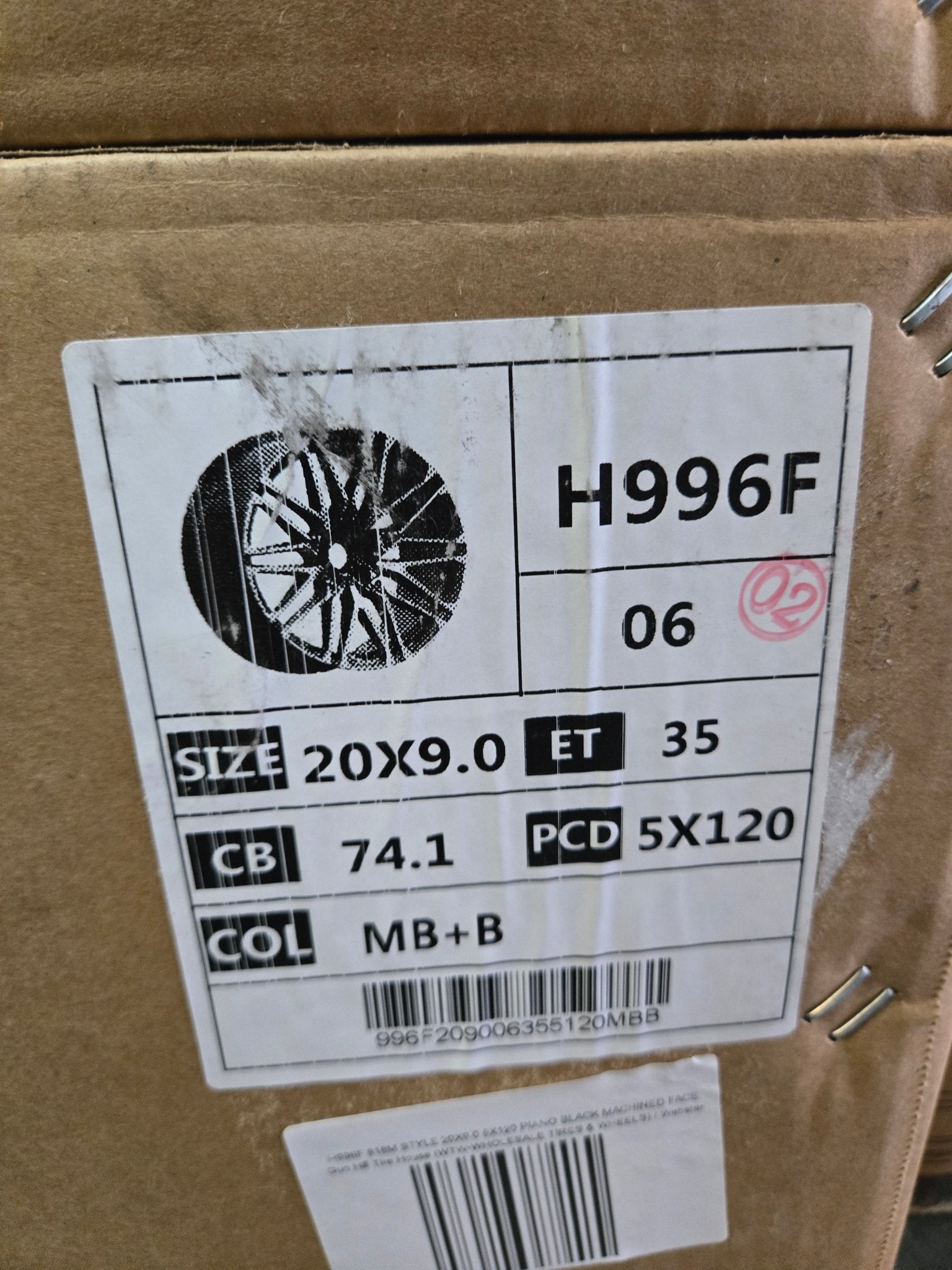 H996F 818M STYLE 20X9.0 5X120 PIANO BLACK MACHINED FACE DARK TINTED - Gun Hill Tire House (WTW - WHOLESALE TIRES & WHEELS)