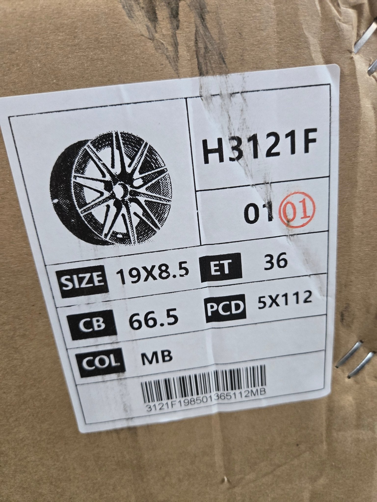 H3121F 19x8.5 5x112 GLOSS BLACK MACHINED FACE - Gun Hill Tire House (WTW - WHOLESALE TIRES & WHEELS)