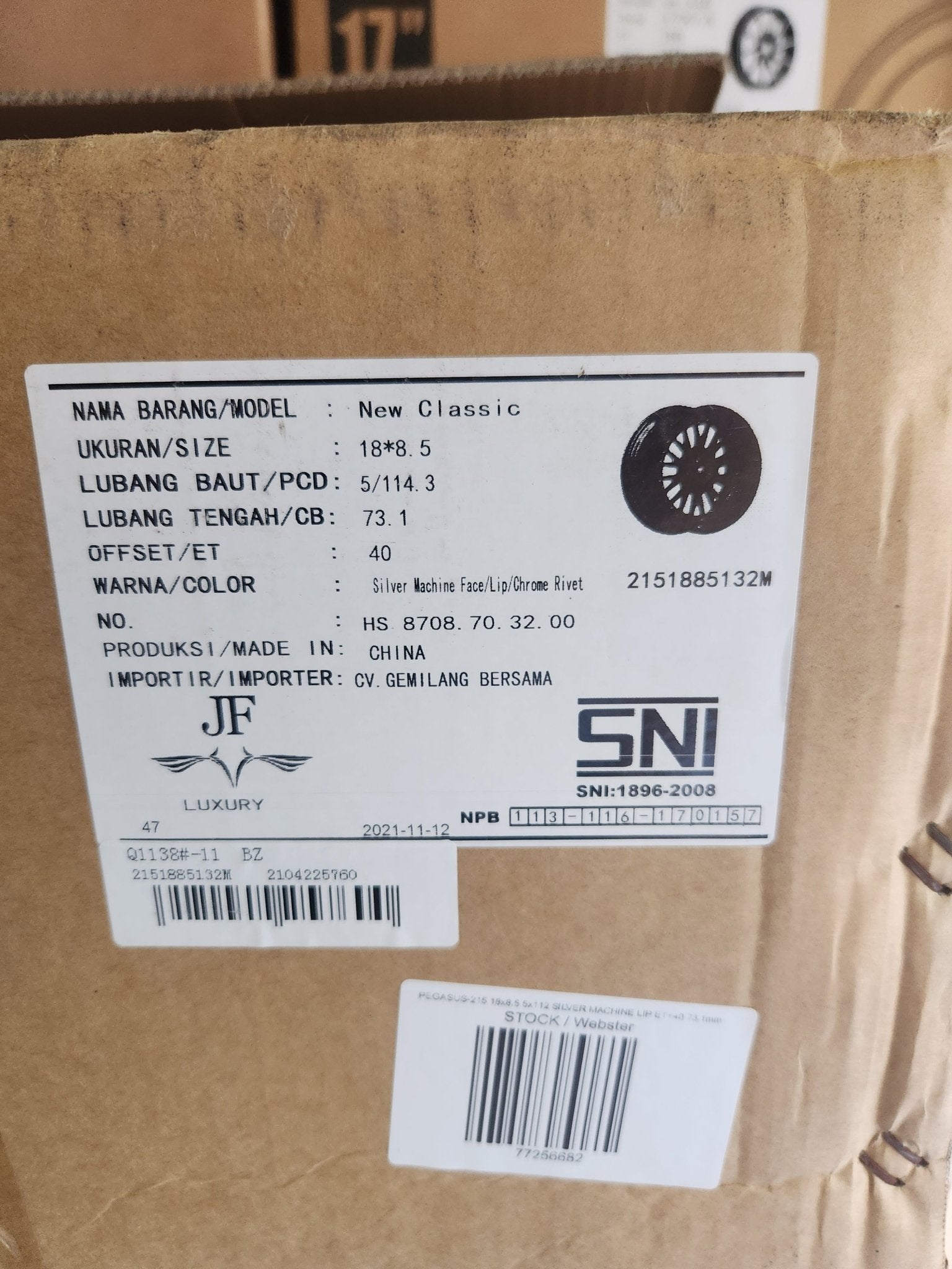 PEGASUS - 215 18x8.5 5x114.3 SILVER MACHINE LIP ET+40 73.1mm - Gun Hill Tire House (WTW - WHOLESALE TIRES & WHEELS)