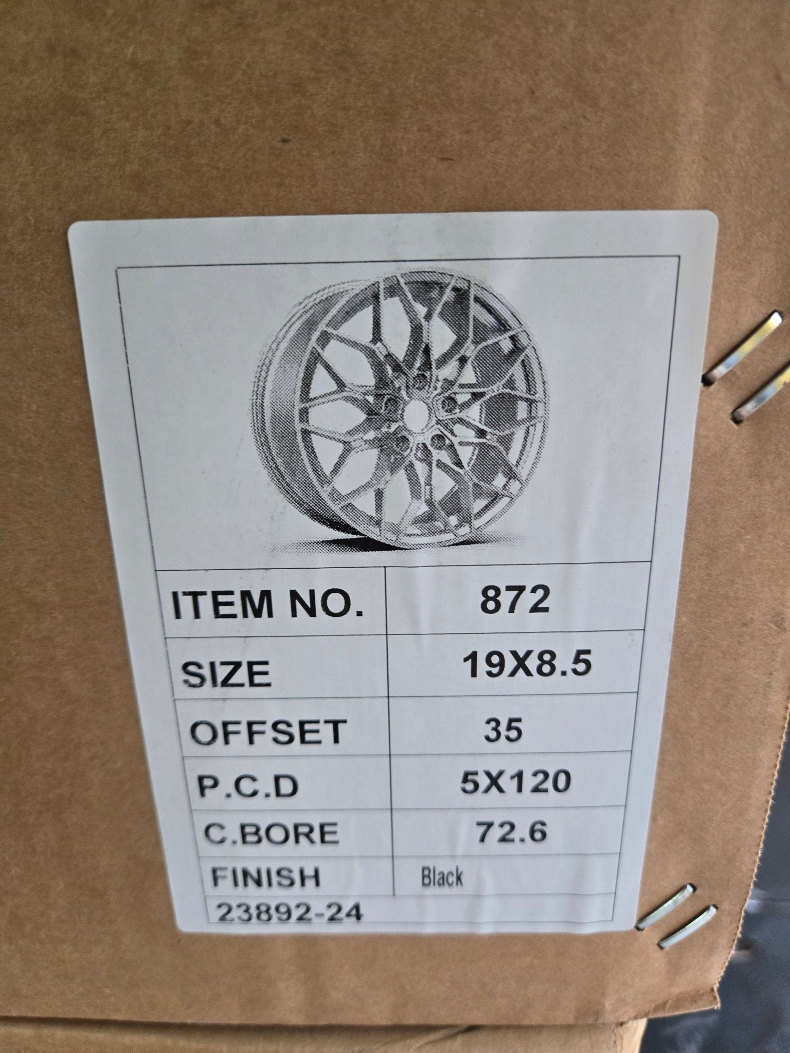 ZS292 OE - 0292 1000M STYLE 19x8.5 5x120 GLOSS BLACK - Gun Hill Tire House (WTW - WHOLESALE TIRES & WHEELS)