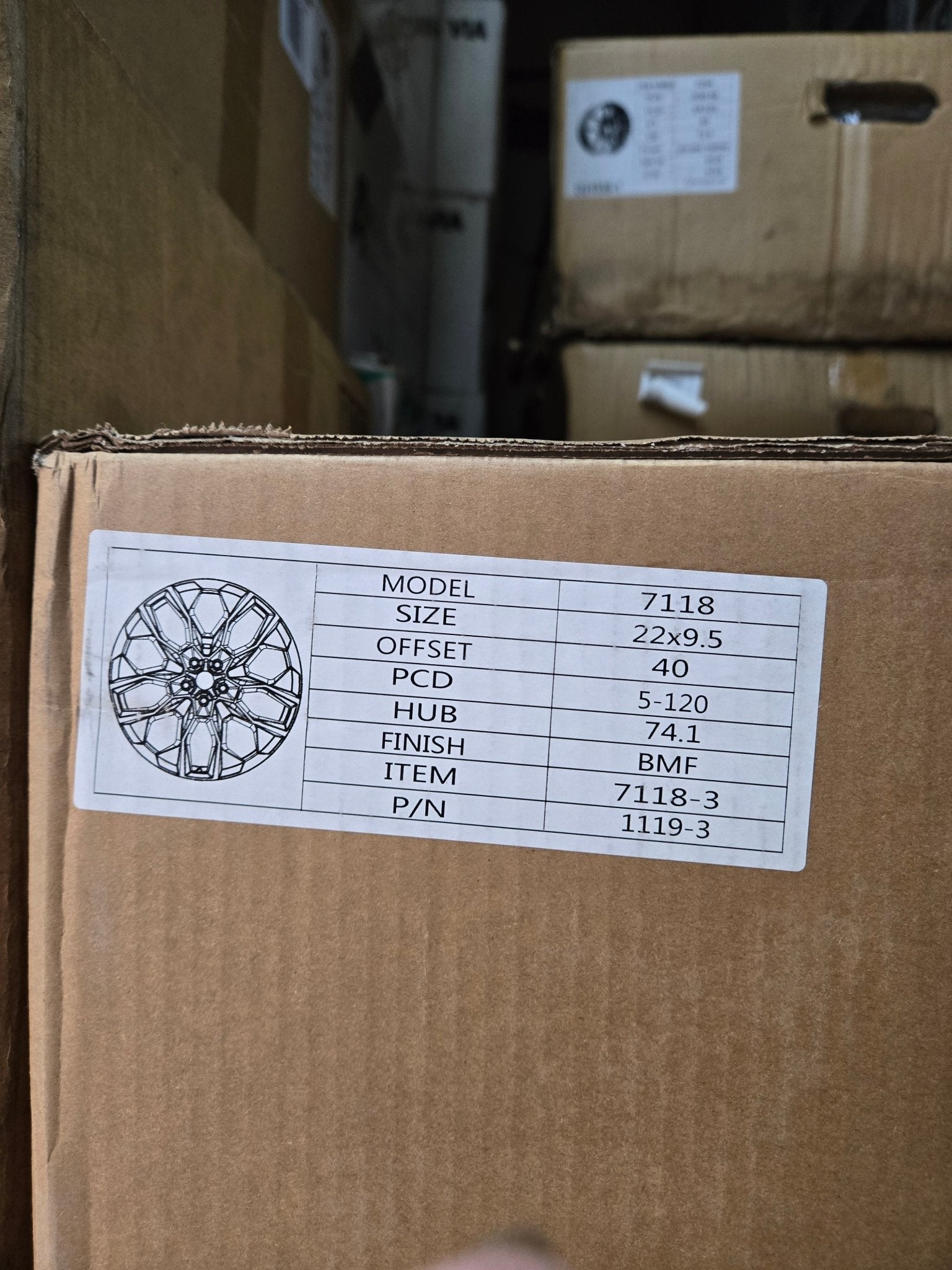 7118 22X9.5 5X120 BLACK MACHINED FACE - Gun Hill Tire House (WTW - WHOLESALE TIRES & WHEELS)