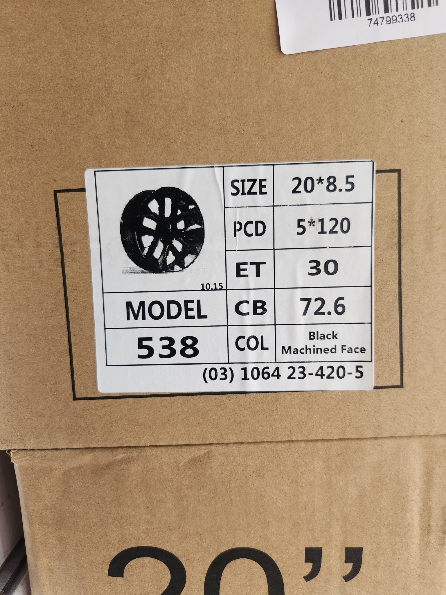 OE - 538 909M STYLE 20x8.5 5x120 GLOSS BLACK MACHINED FACE - Gun Hill Tire House (WTW - WHOLESALE TIRES & WHEELS)