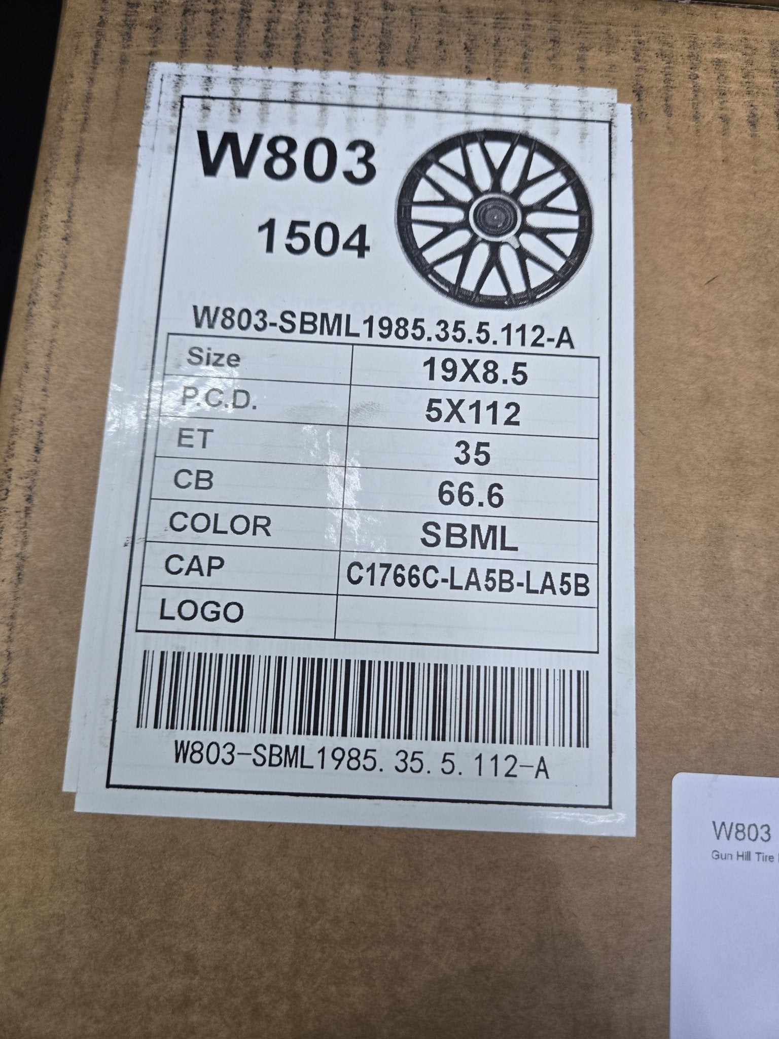 W803 19X8.5 5X112 SATIN BLACK - Gun Hill Tire House (WTW - WHOLESALE TIRES & WHEELS)