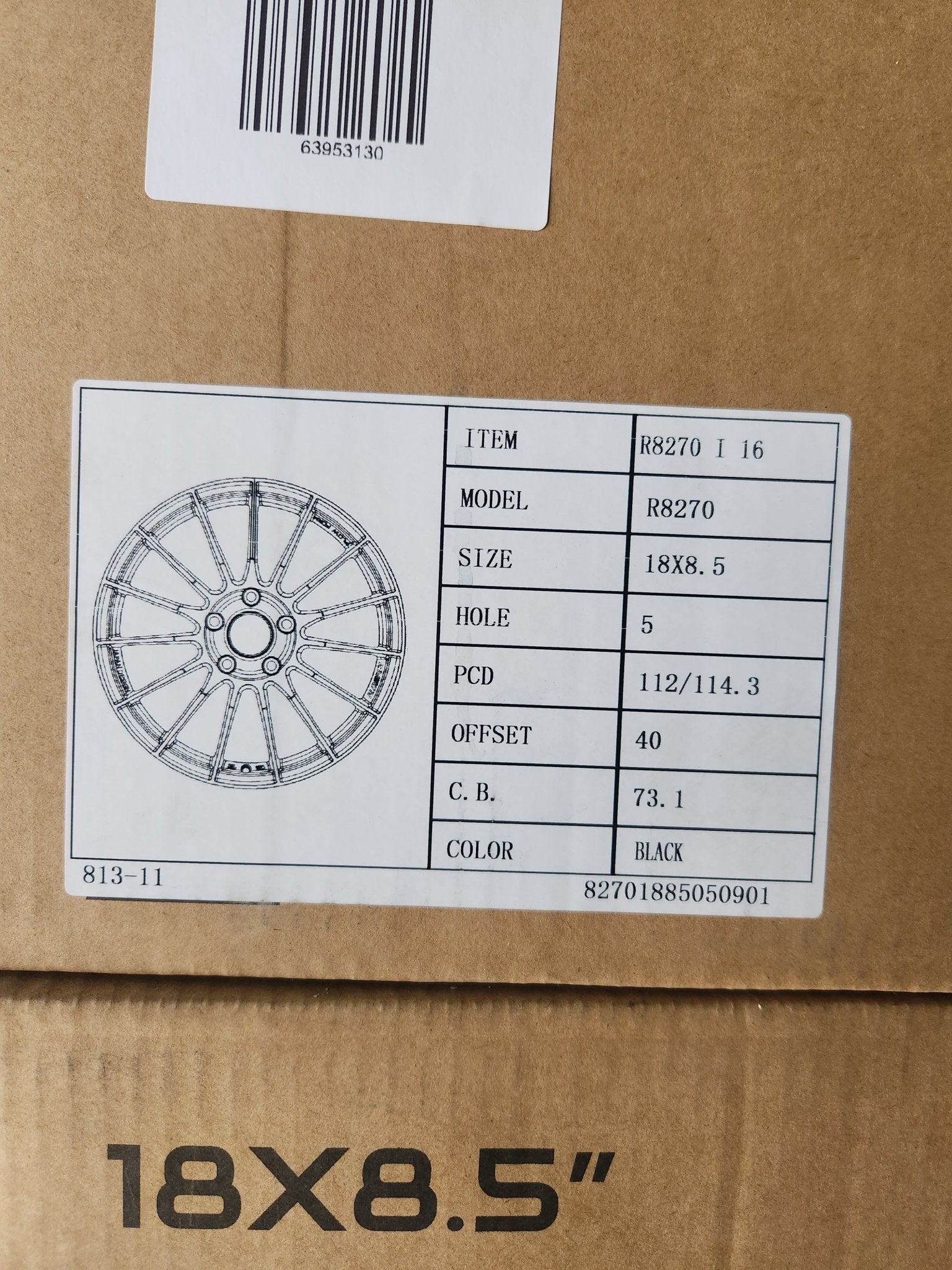 AR - 8270 18x8.5 5x112 / 5x114.3 GLOSS BLACK - Gun Hill Tire House (WTW - WHOLESALE TIRES & WHEELS)