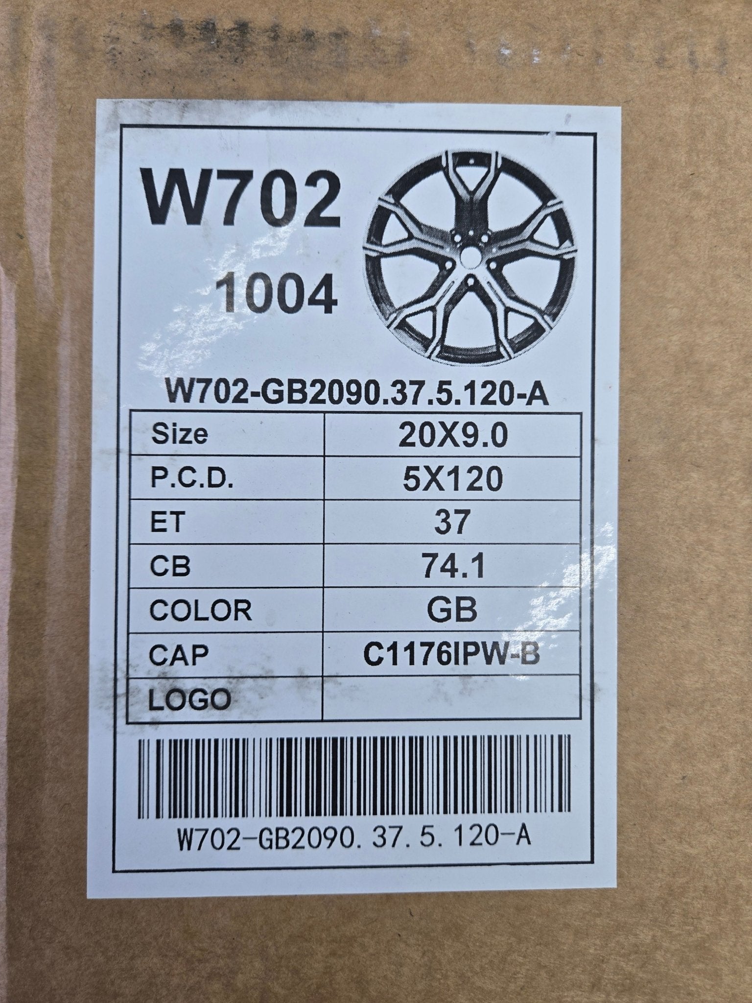 W702 20x9 5x120 GLOSS BLACK - Gun Hill Tire House (WTW - WHOLESALE TIRES & WHEELS)