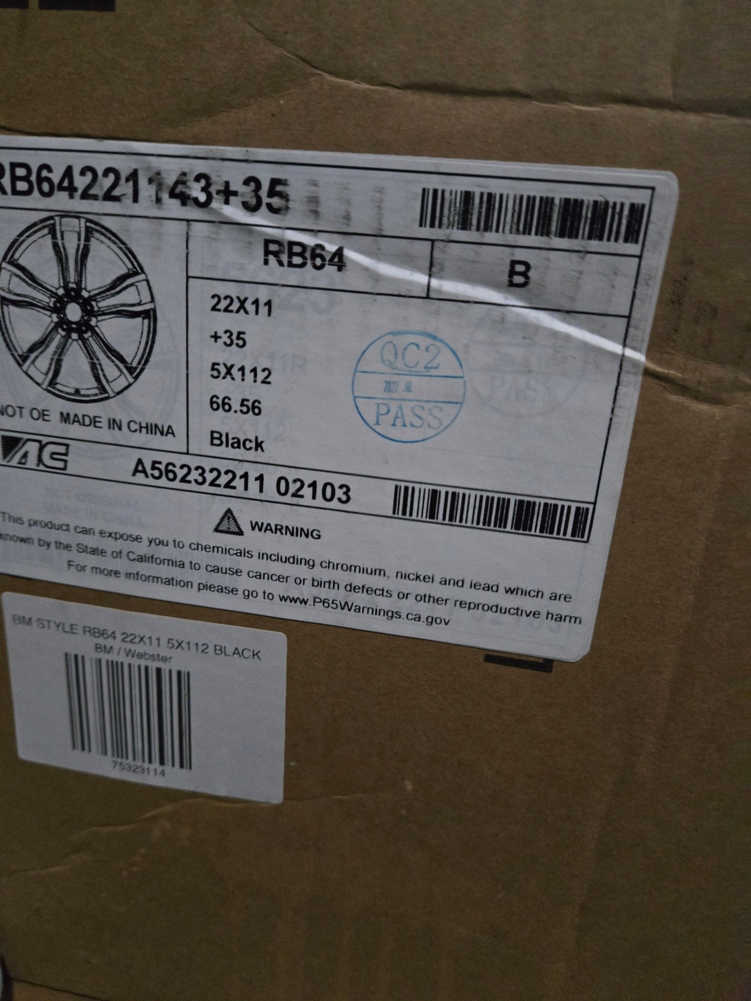 STYLE RB64 WHEELS 22X11 5X112 BLACK - Gun Hill Tire House (WTW - WHOLESALE TIRES & WHEELS)