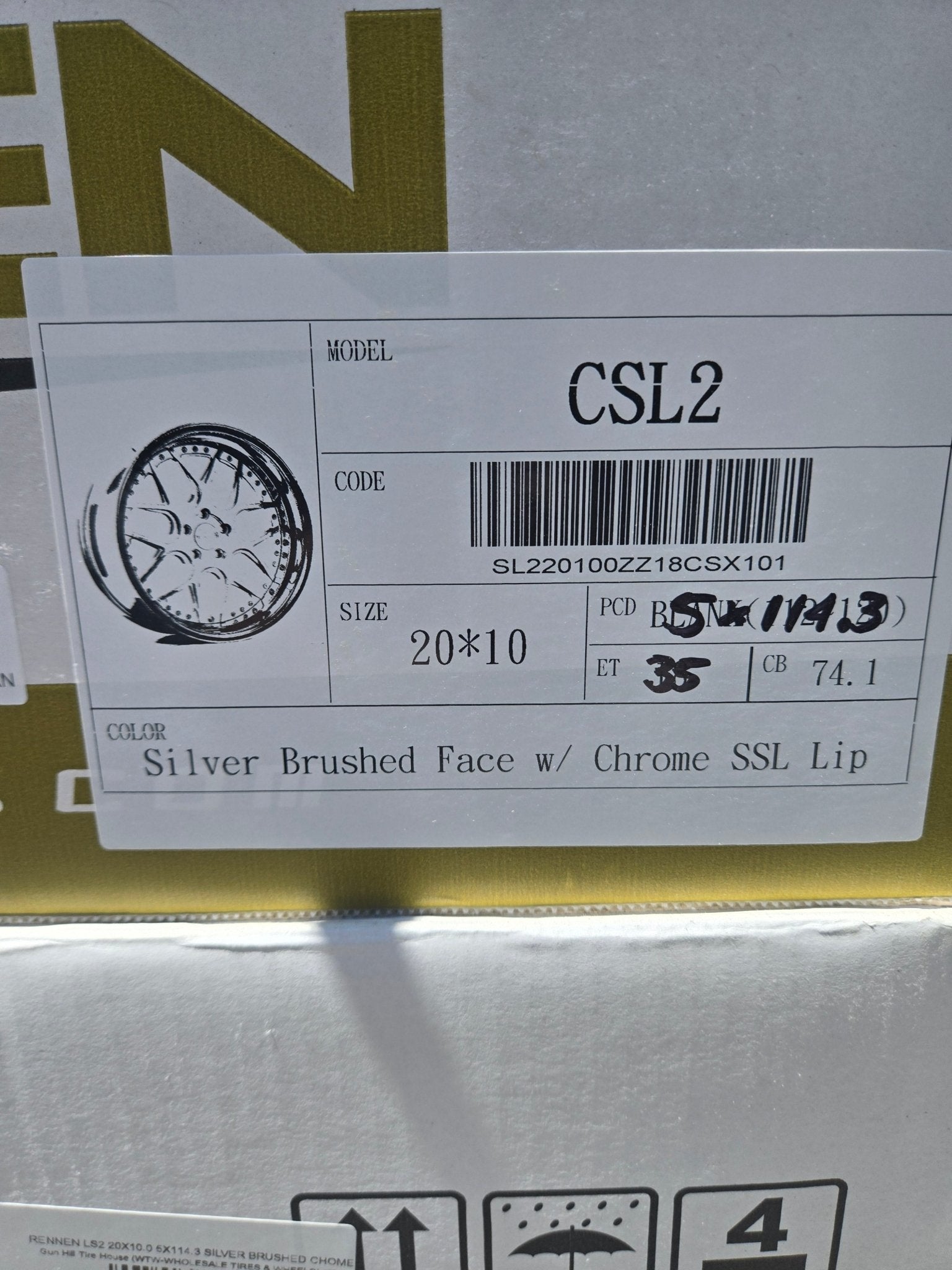 RENNEN LS2 20X10.0 5X114.3 SILVER BRUSHED CHOME LIP - Gun Hill Tire House (WTW - WHOLESALE TIRES & WHEELS)