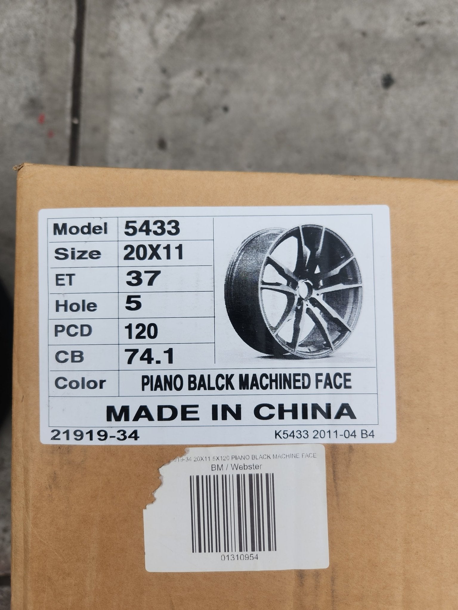 OE - 5433 20X11 5X120 BLACK MACHINED FACE - Gun Hill Tire House (WTW - WHOLESALE TIRES & WHEELS)