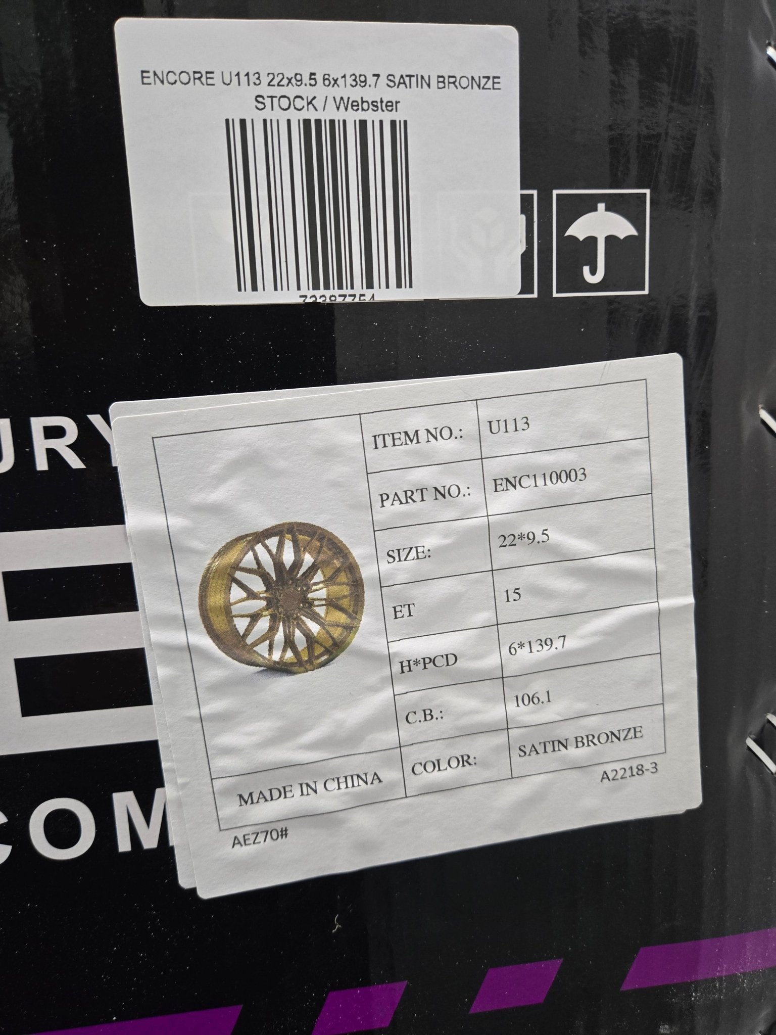 ENCORE U113 22x9.5 6x139.7 SATIN BRONZE - Gun Hill Tire House (WTW - WHOLESALE TIRES & WHEELS)