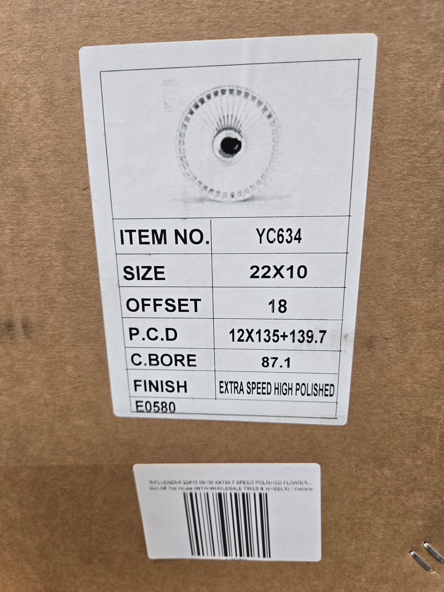 INFLUENZA - II 22X10 6X135 6X139.7 SPEED POLISHED FLOATERS FORGED - Gun Hill Tire House (WTW - WHOLESALE TIRES & WHEELS)