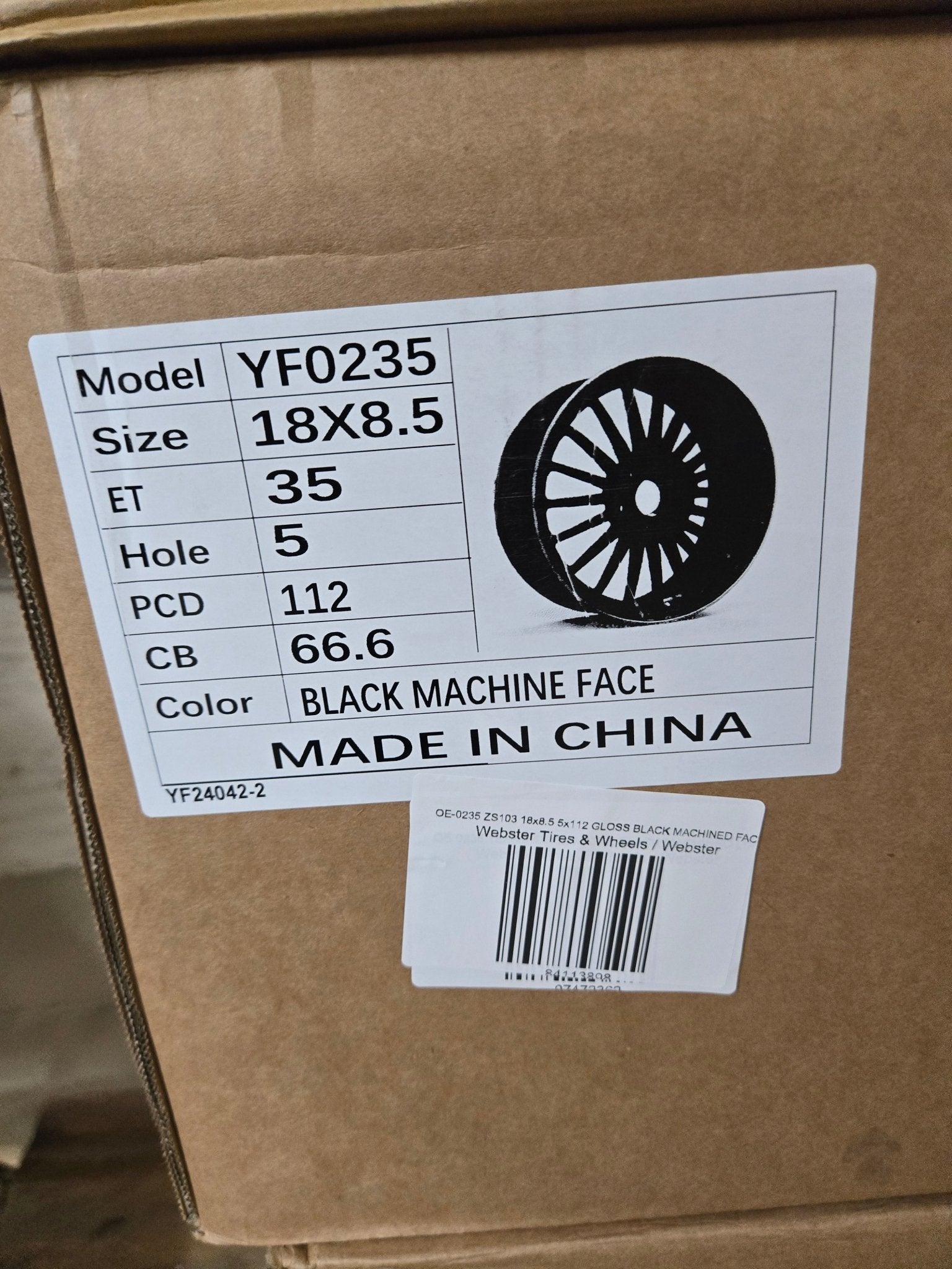 OE - 0235 ZS103 18x8.5 5x112 GLOSS BLACK MACHINED FACE - Gun Hill Tire House (WTW - WHOLESALE TIRES & WHEELS)