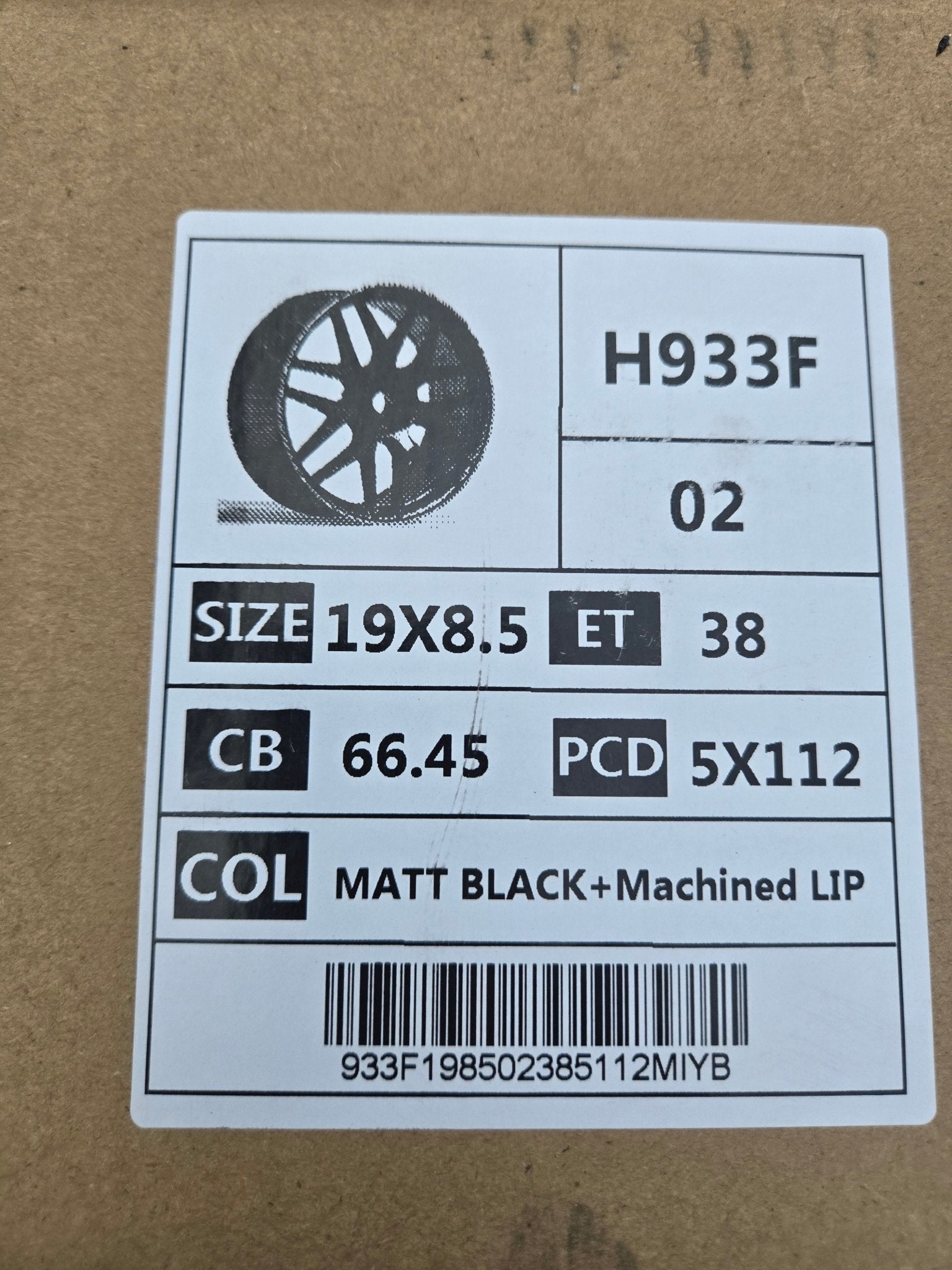 H933F 19X8.5 5X112 MATTE BLACK MACHINED RING - Gun Hill Tire House (WTW - WHOLESALE TIRES & WHEELS)
