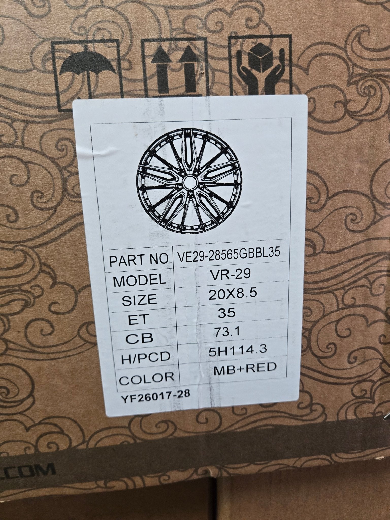 VELARO VR - 29 20X8.5 5X114.3 GLOSS BLACK MILLED SPOKES RED - Gun Hill Tire House (WTW - WHOLESALE TIRES & WHEELS)