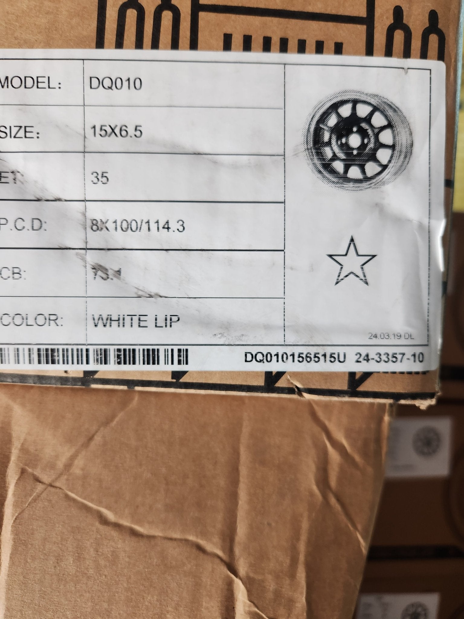 DQ10 15x6.5 4x100 / 4x114.3 GLOSS WHITE MACHINE LIP - Gun Hill Tire House (WTW - WHOLESALE TIRES & WHEELS)