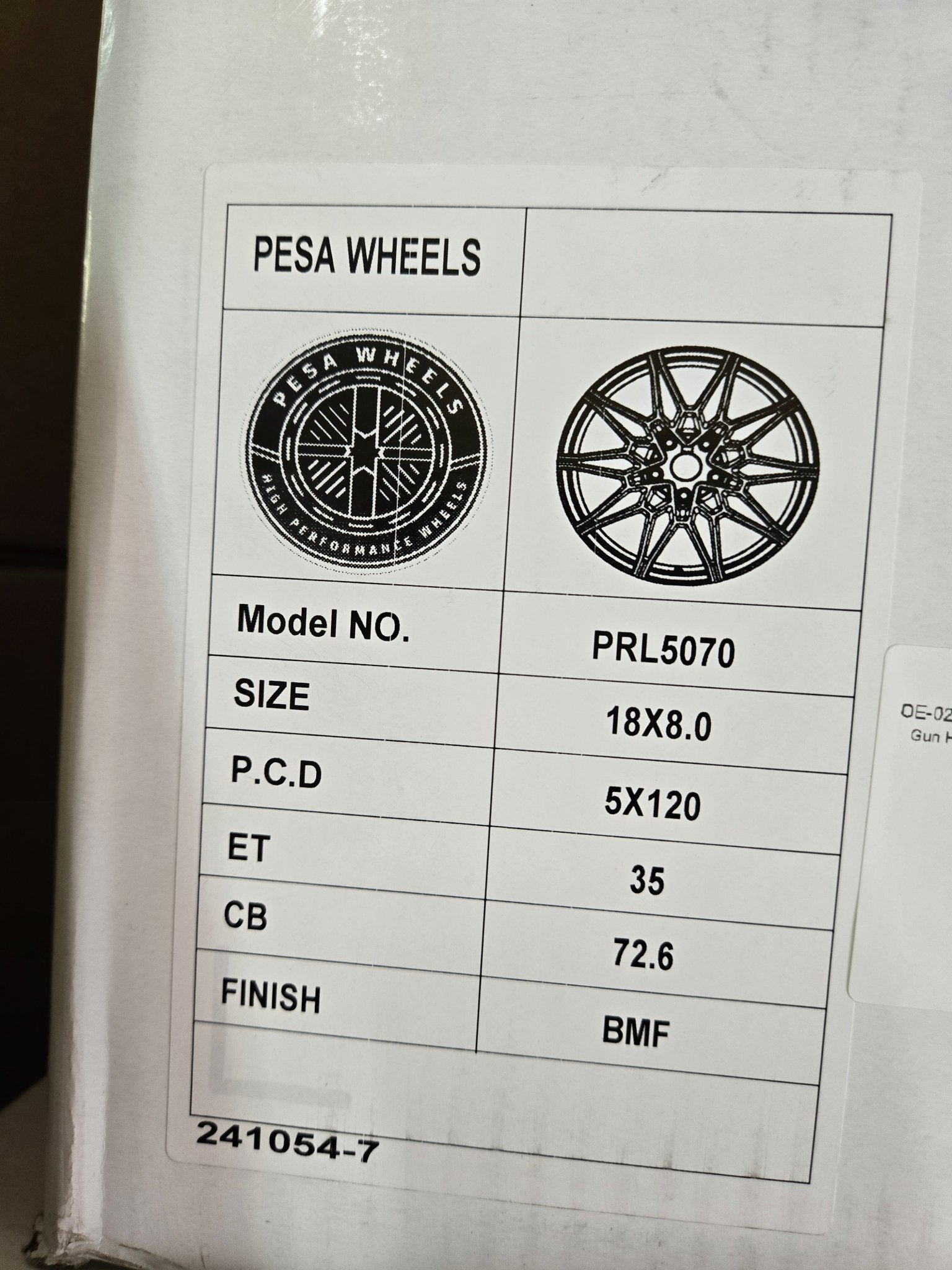 OE - 0293 826M 18X8.0 5X120 PIANO BLACK MACHINED FACEI - Gun Hill Tire House (WTW - WHOLESALE TIRES & WHEELS)
