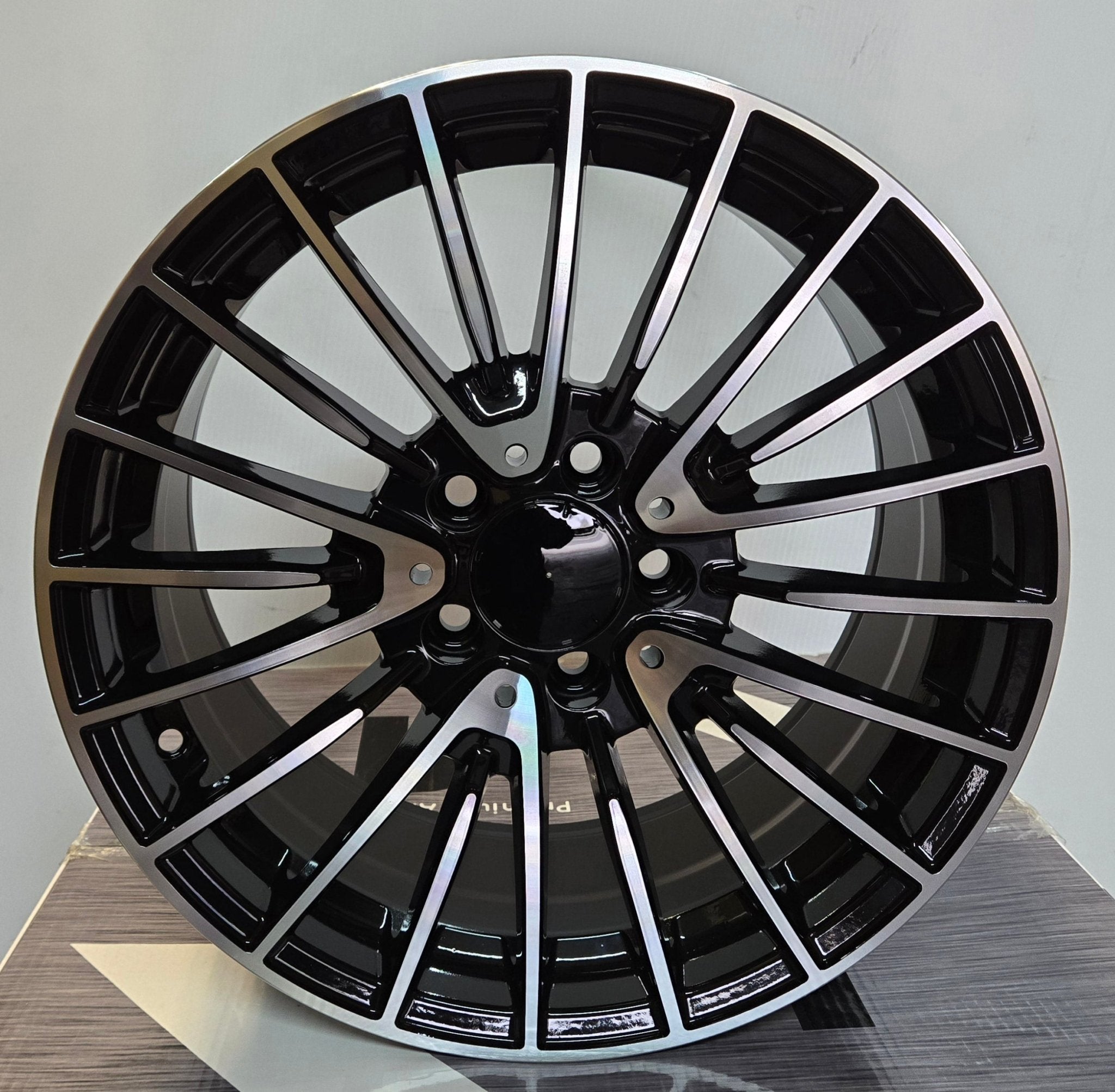 OE - 0235 17x8 5x112 GLOSS BLACK MACHINE FACE - Gun Hill Tire House (WTW - WHOLESALE TIRES & WHEELS)