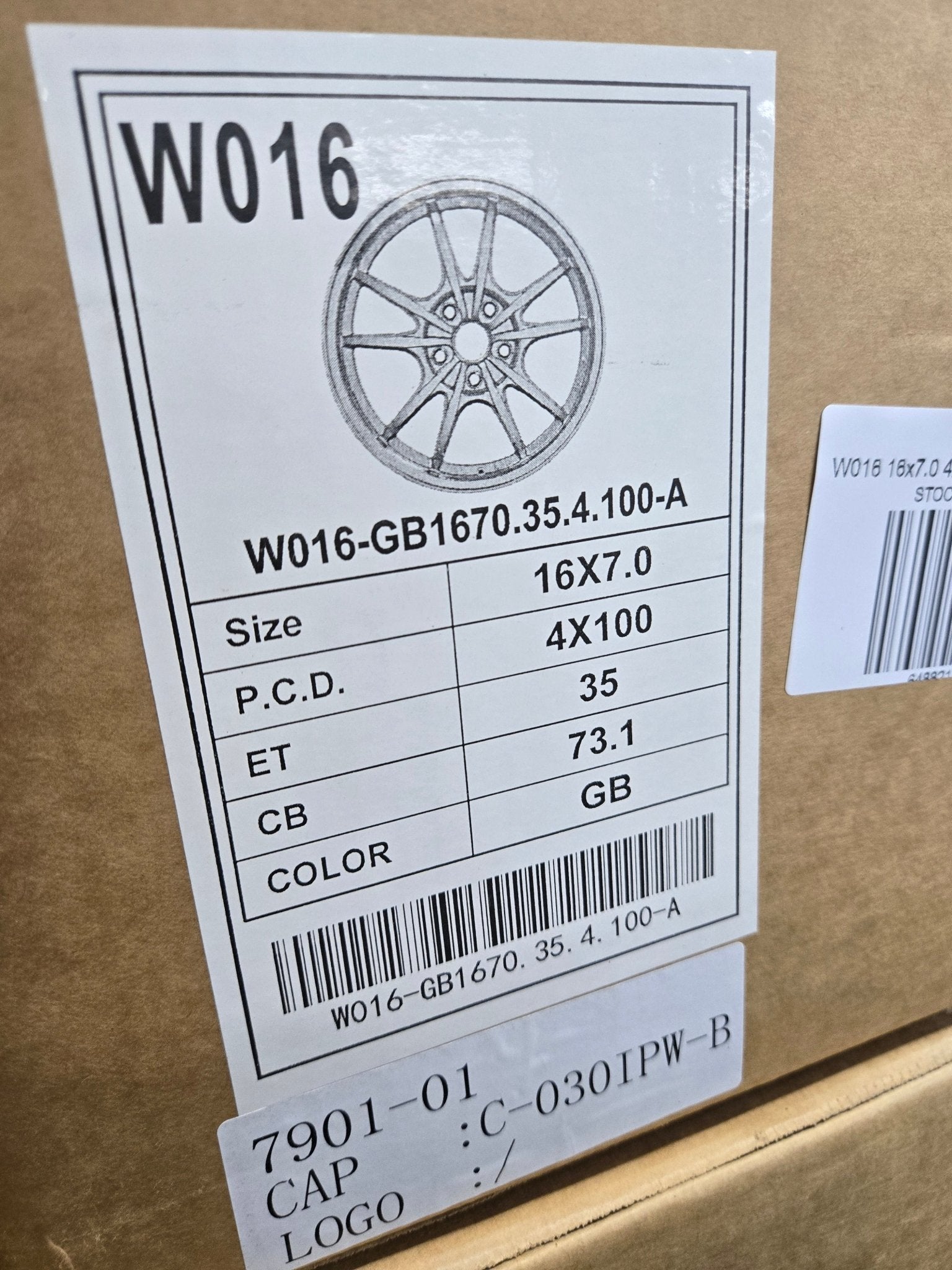 W016 16x7.0 4x100 GLOSS BLACK - Gun Hill Tire House (WTW - WHOLESALE TIRES & WHEELS)