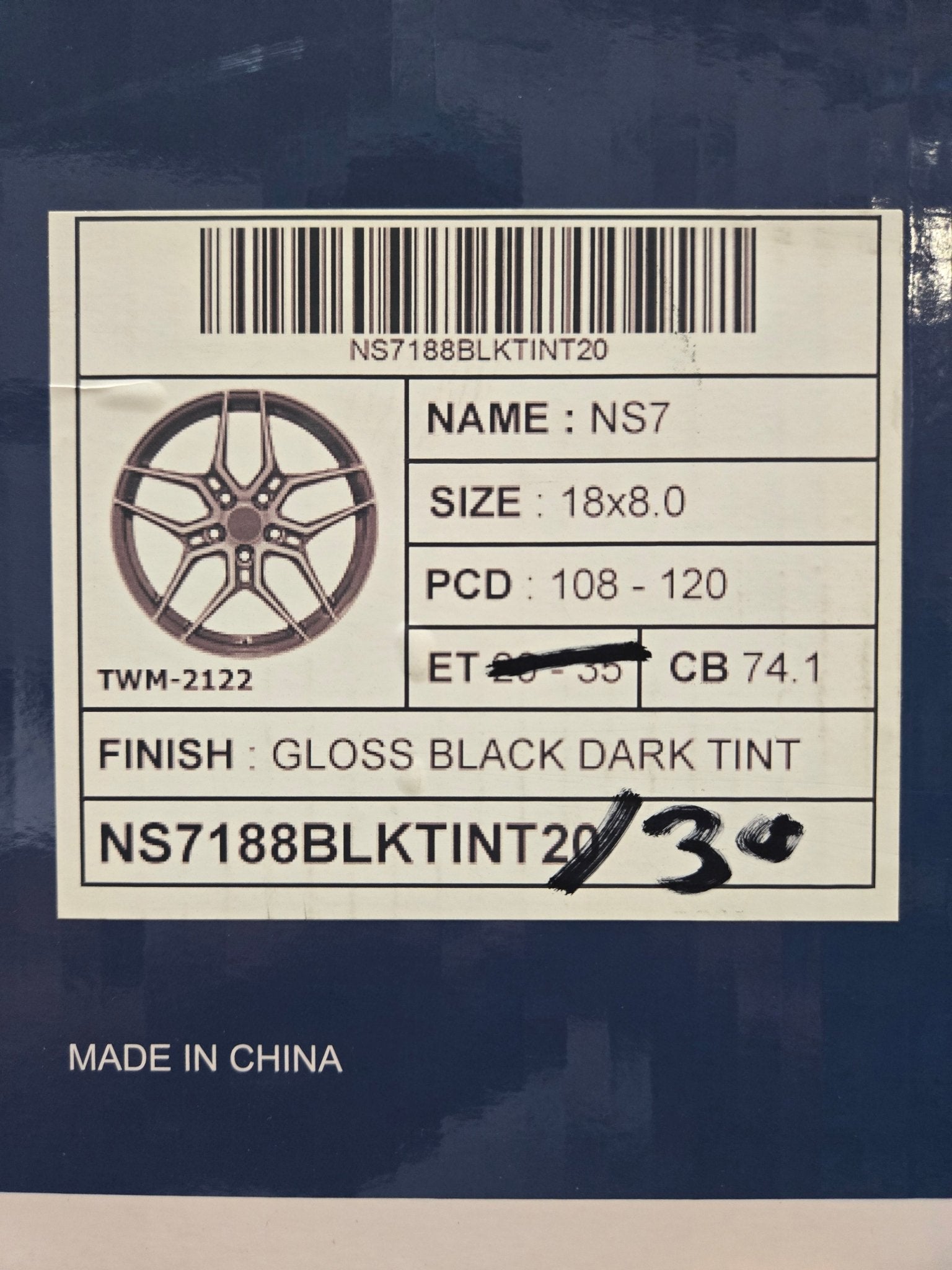 GWG NS7 18x8 BLANK DARK TINT - Gun Hill Tire House (WTW - WHOLESALE TIRES & WHEELS)