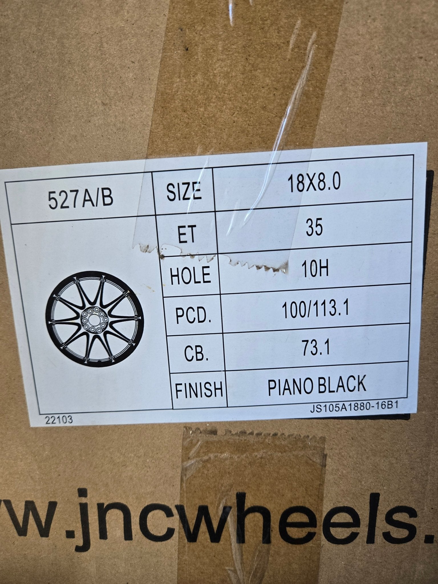 JNC 527 18x8.0 5x100 5x112 5X114.3 GLOSS BLACK - Gun Hill Tire House (WTW - WHOLESALE TIRES & WHEELS)