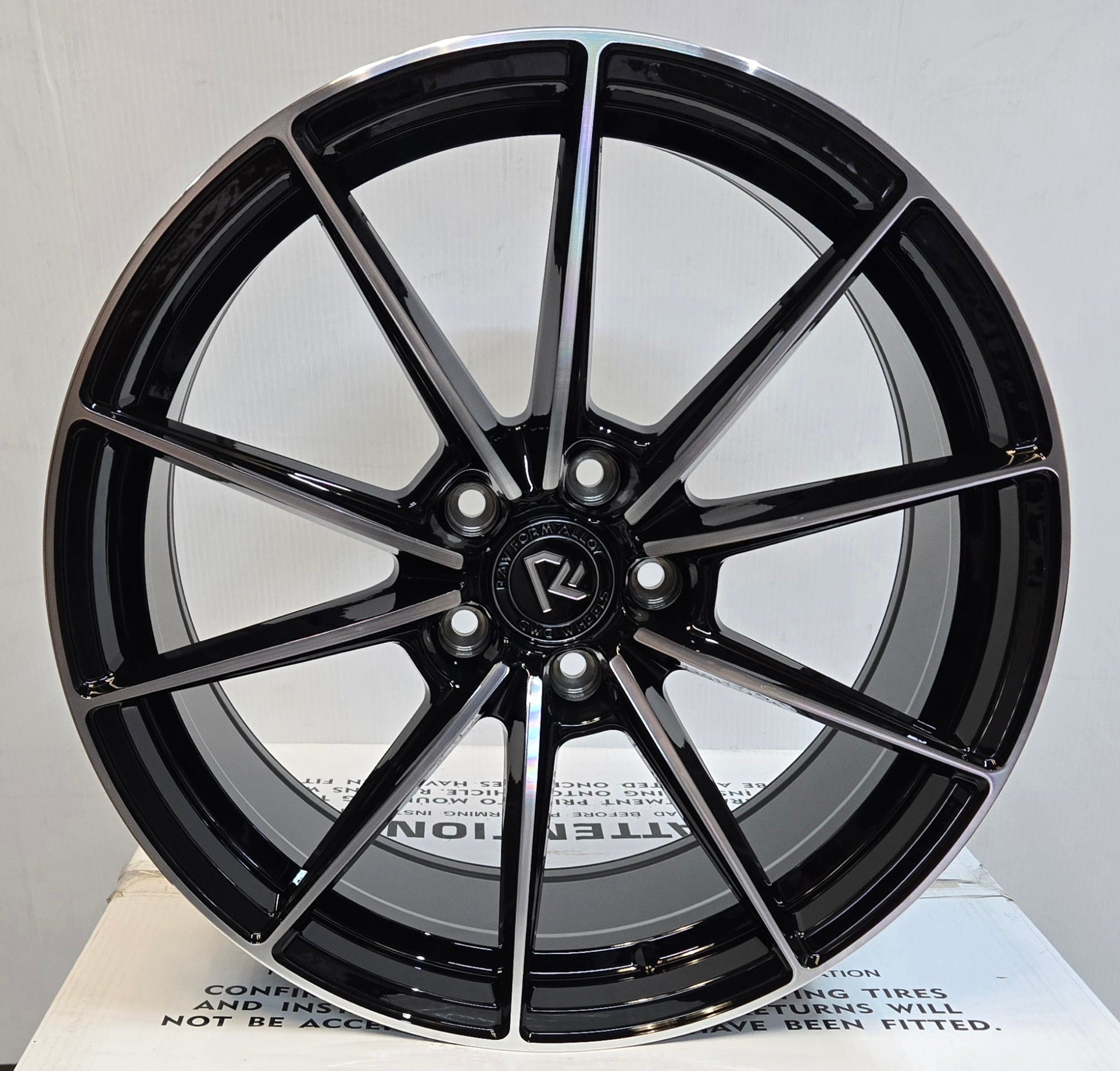 GWG RF7 19x8.5 5x114.3 GLOSS BLACK MACHINED FACE - Gun Hill Tire House (WTW - WHOLESALE TIRES & WHEELS)
