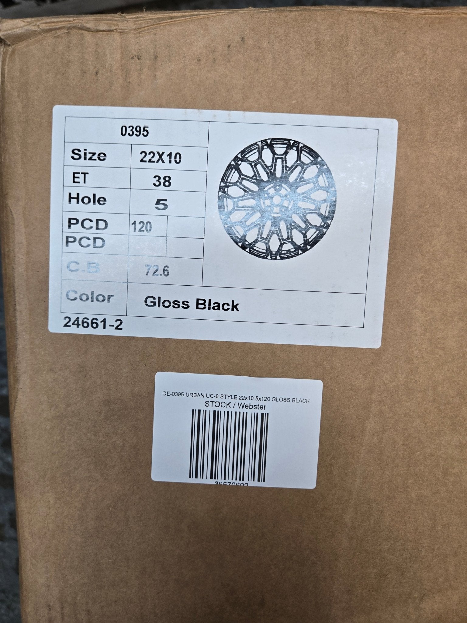 OE - 0395 URBAN UC - 6 STYLE 22x10 5x120 GLOSS BLACK - Gun Hill Tire House (WTW - WHOLESALE TIRES & WHEELS)