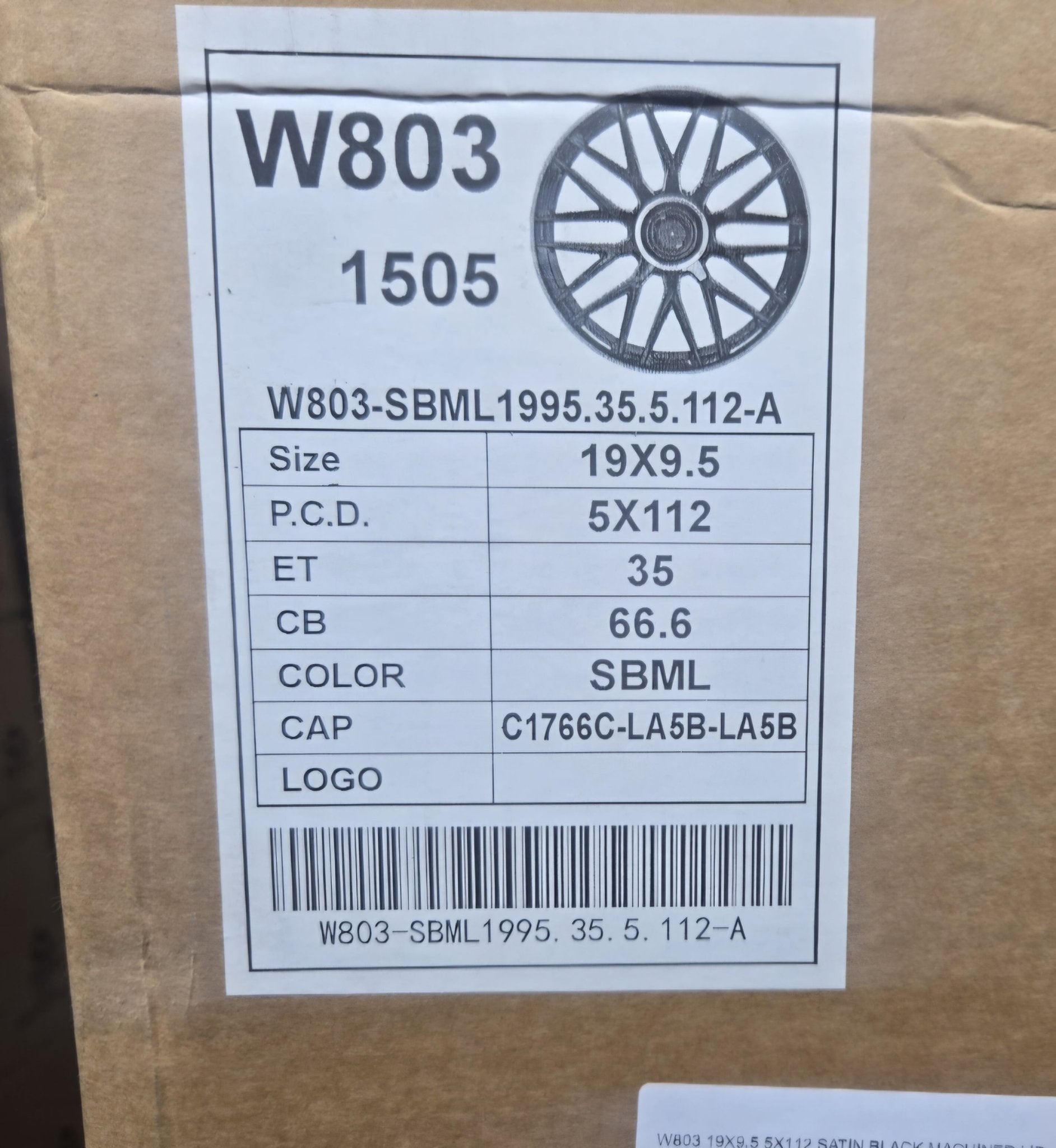 W803 19X9.5 5X112 SATIN BLACK MACHINED LIP - Gun Hill Tire House (WTW - WHOLESALE TIRES & WHEELS)