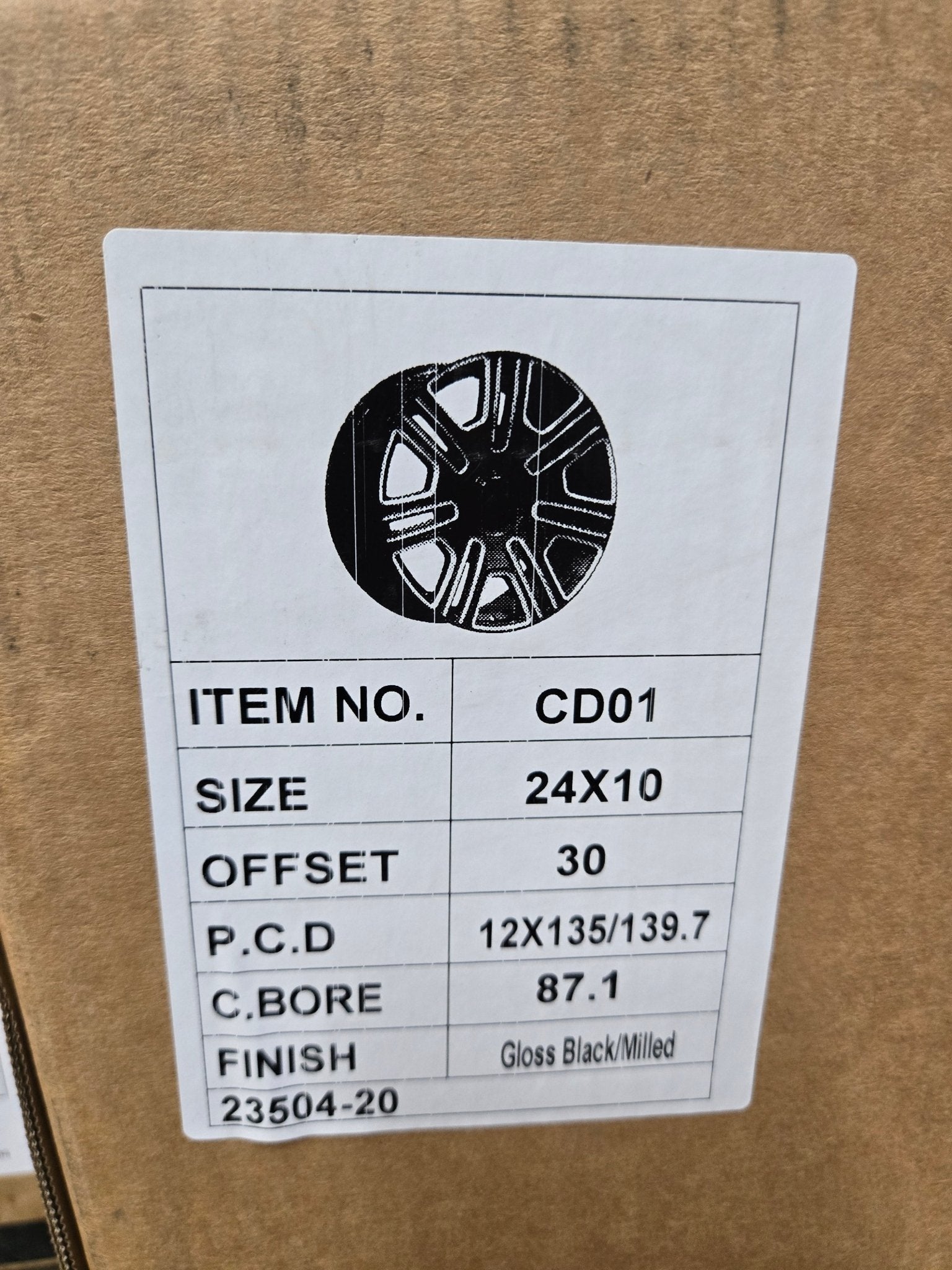 7064 OS FF - 2 24X10 6X135 6X139.7 PIANO BLACK FACE WITH FLOATING CAP - Gun Hill Tire House (WTW - WHOLESALE TIRES & WHEELS)
