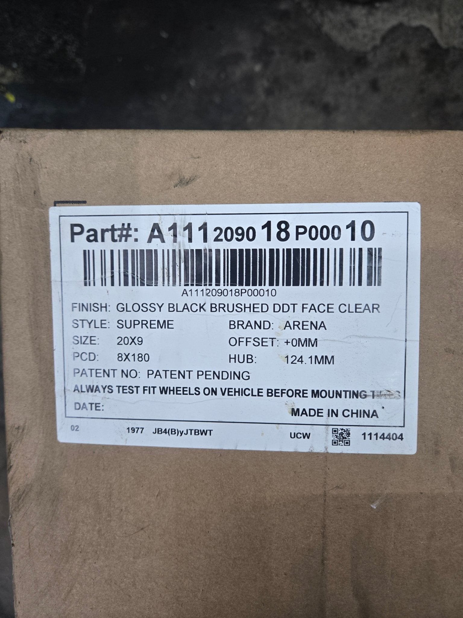 A111 ARENA 20x9 8x180 GLOSSY BLACK BRUSHED DDT FACE CLEAR - Gun Hill Tire House (WTW - WHOLESALE TIRES & WHEELS)