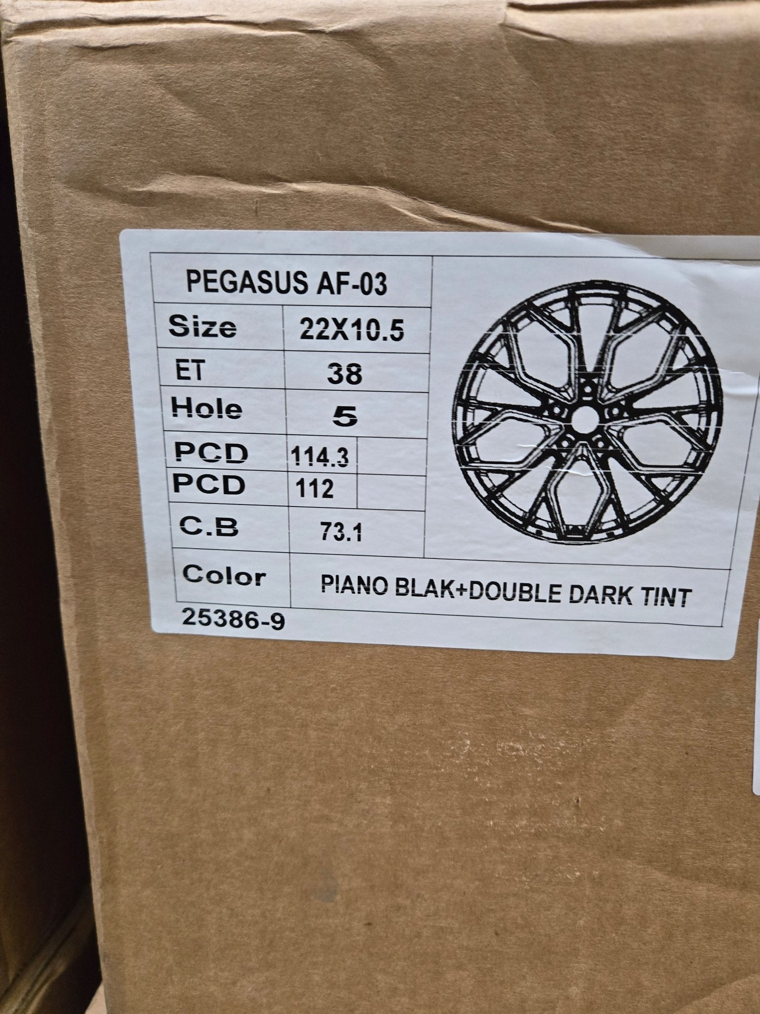 PEGASUS - 5558 22x10.5 5x112 / 5x114.3 GLOSS BLACK MACHINED FACE DARK TINTED - Gun Hill Tire House (WTW - WHOLESALE TIRES & WHEELS)