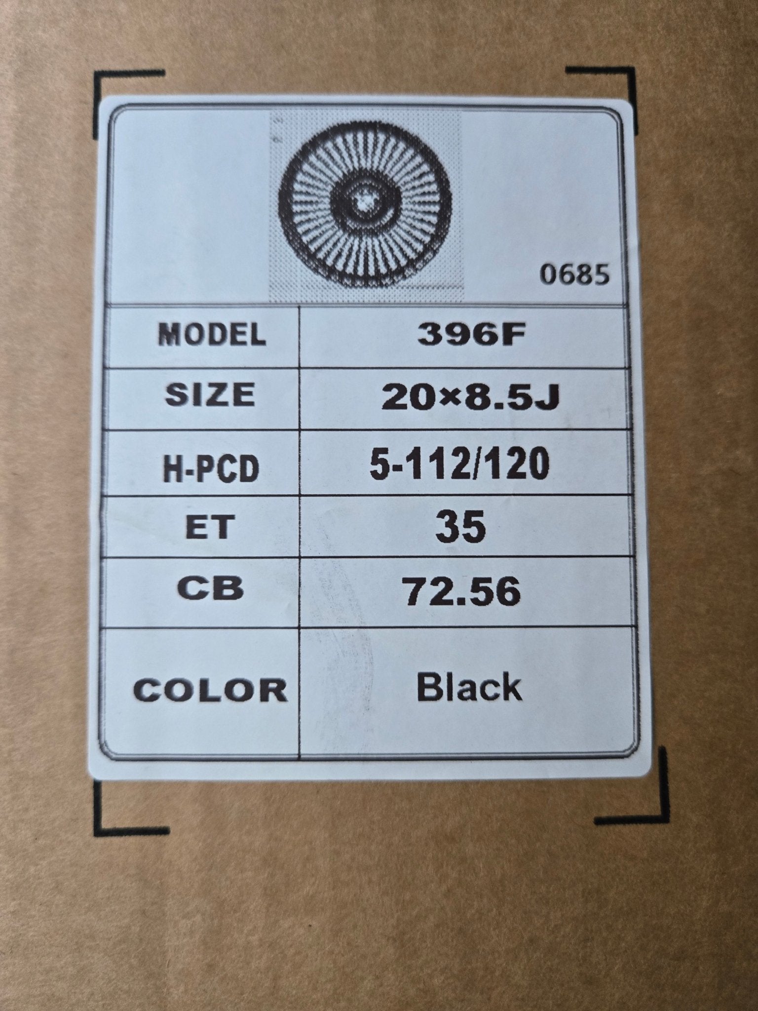 396F 20X8.5 5X112 5X120 BLACK - Gun Hill Tire House (WTW - WHOLESALE TIRES & WHEELS)