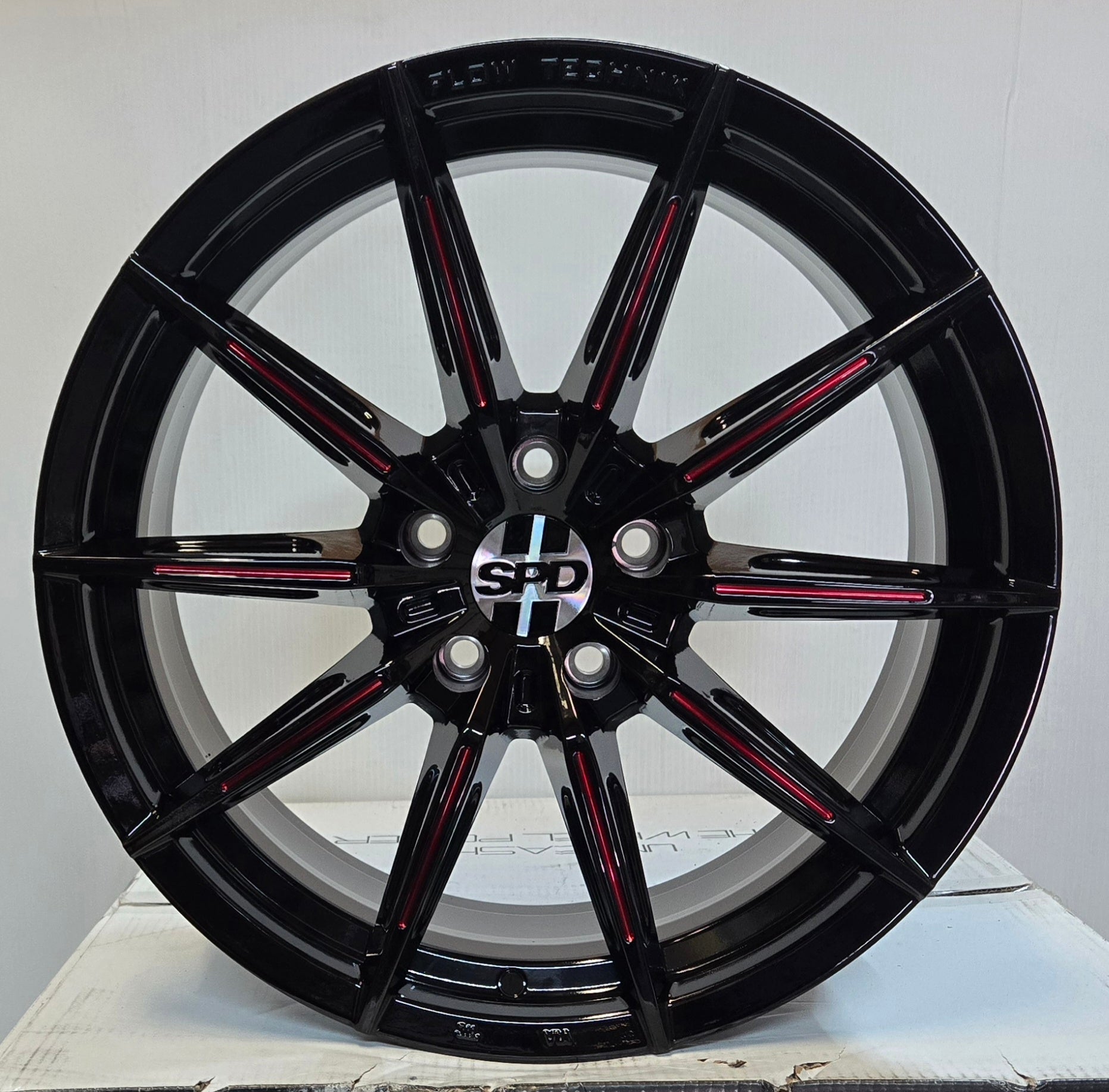 SPD - 08 18X8.0 5X114.3 PIANO BLACK RED MILLED - Gun Hill Tire House (WTW - WHOLESALE TIRES & WHEELS)