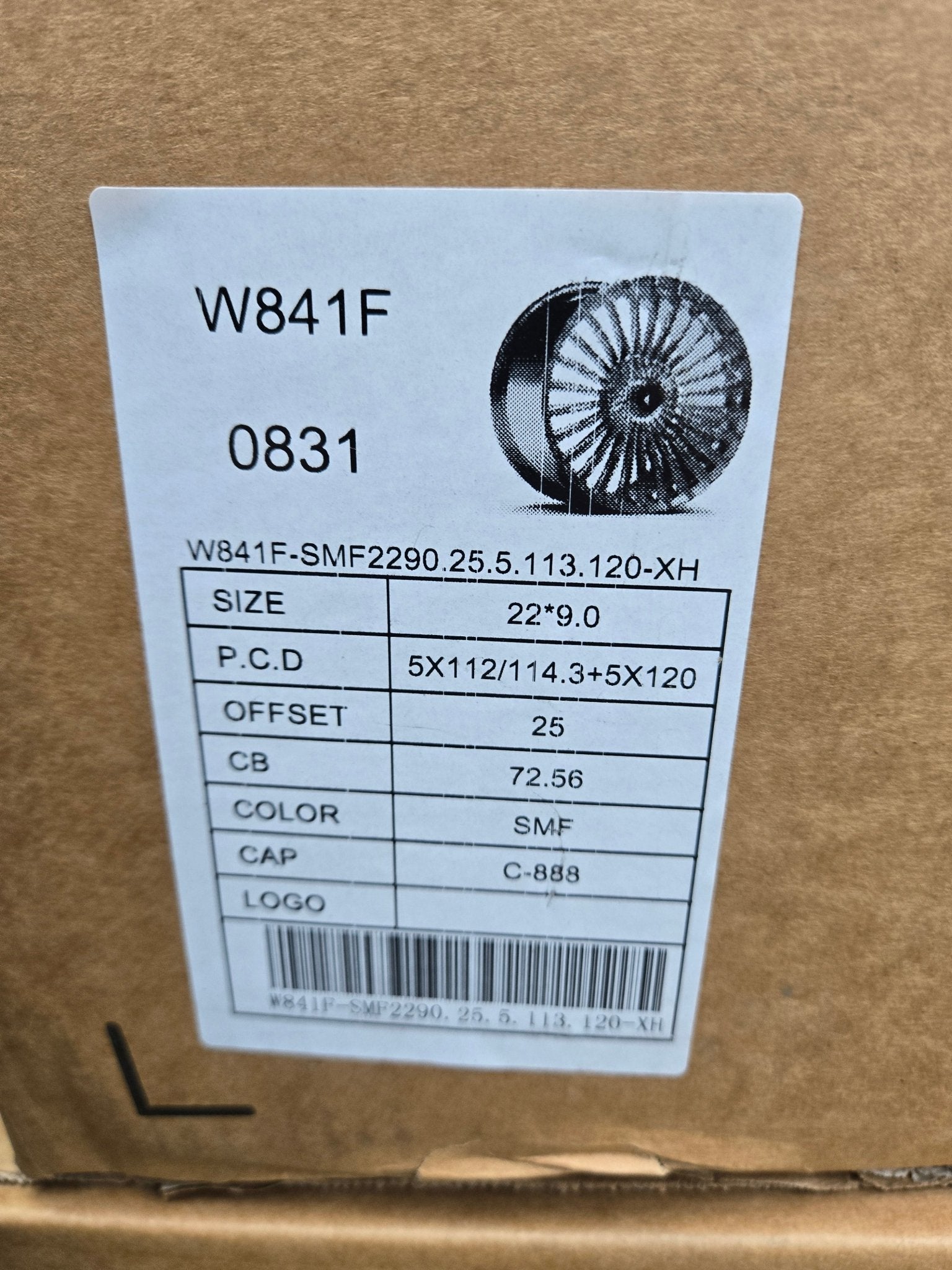 W841F 22X9.0 5X112 5X114.3 5X120 SIVER MACHINED FACE - Gun Hill Tire House (WTW - WHOLESALE TIRES & WHEELS)